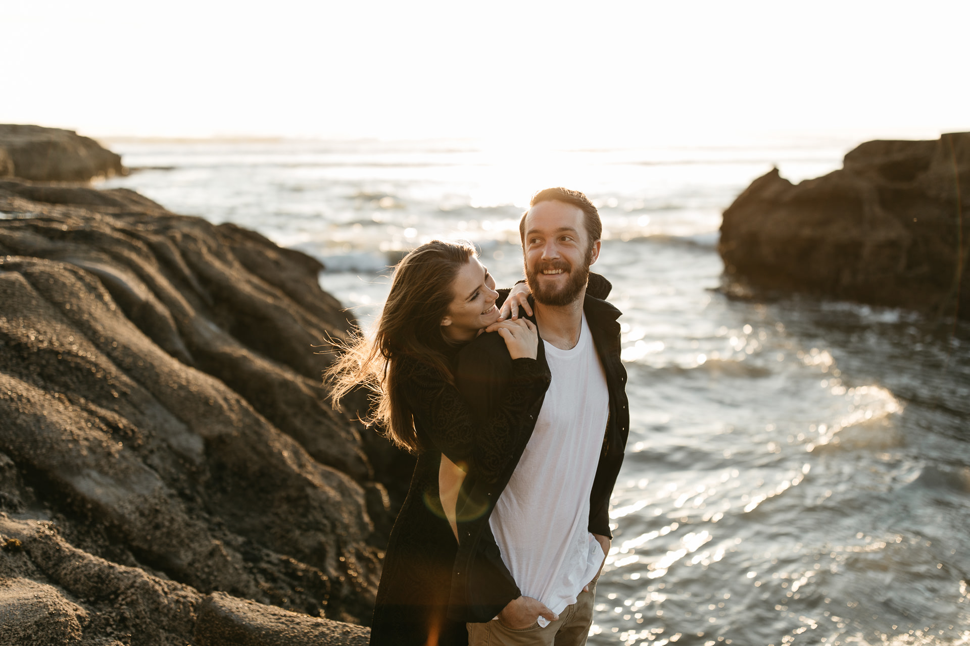 Amy & Daniel Piha Beach Engagement New Zealand by Jean-Laurent Gaudy