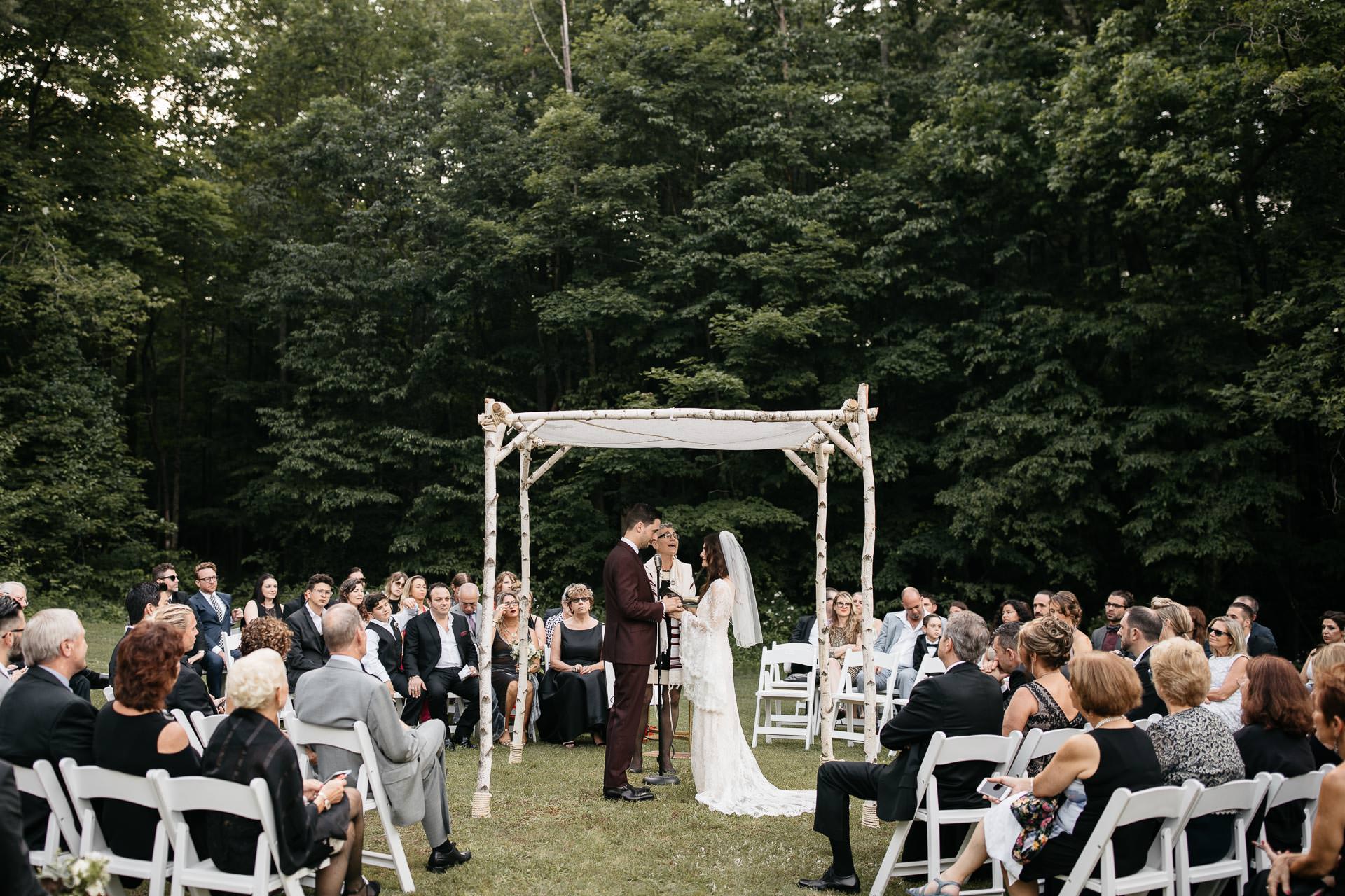Rachel & David Boho Catskills wedding  at Foxfire Moutain House by Jean-Laurent Gaudy