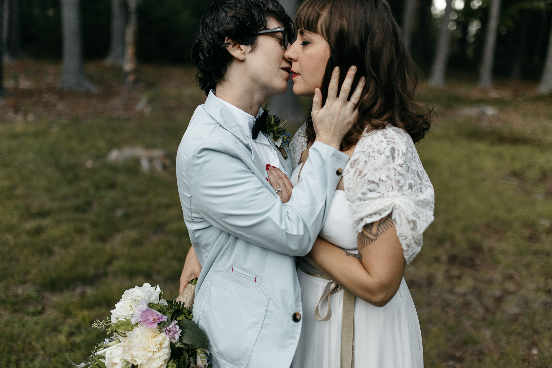 Same Sex Intimate Elopement In the Catskills Mountains by Jean-Laurent Gaudy Photography