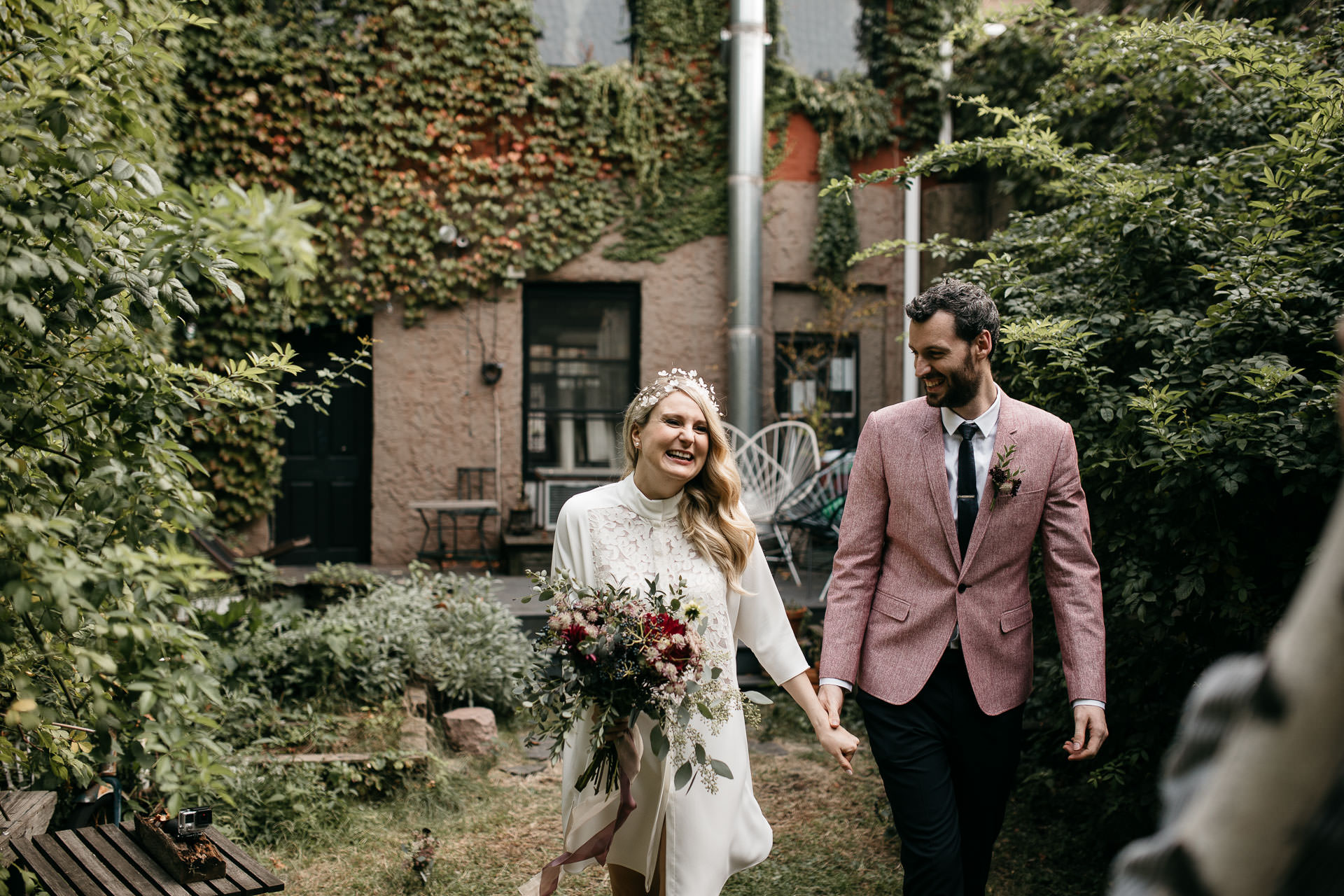 Beth & Levi's backyard Elopement in Brooklyn by Jean-Laurent Gaudy