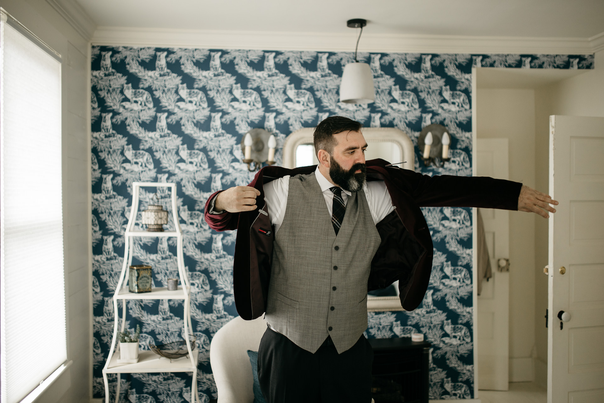 Robyn & Jim Catskills Fall Wedding at Foxfire Mountain House by Jean-Laurent Gaudy Photography