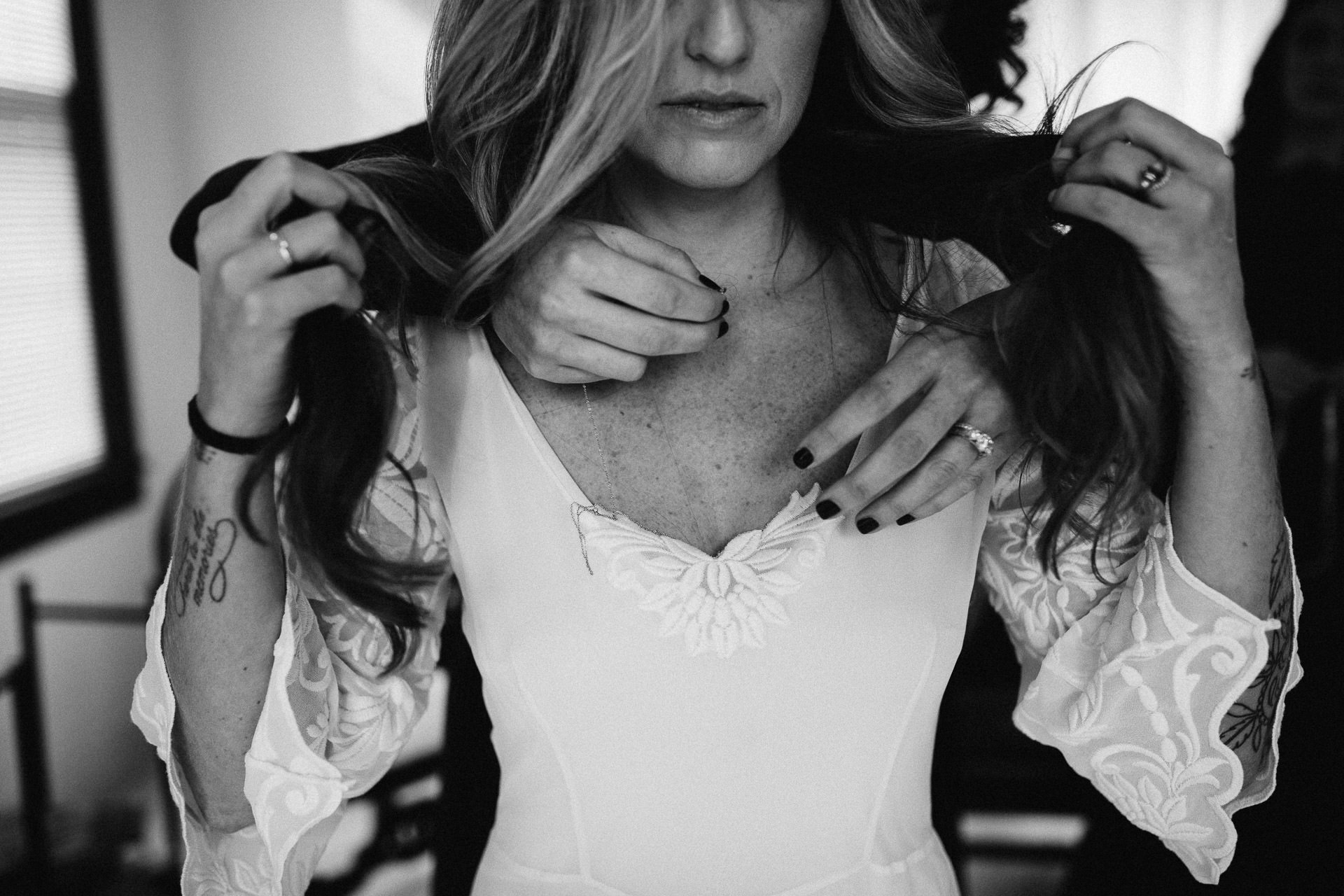 Robyn & Jim Catskills Fall Wedding at Foxfire Mountain House by Jean-Laurent Gaudy Photography