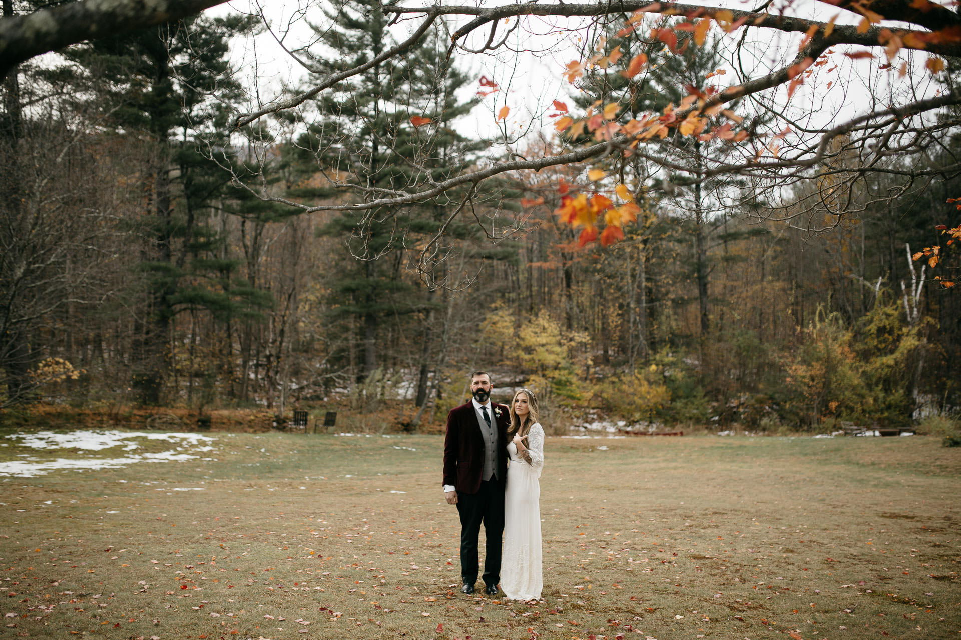 Robyn & Jim Catskills Fall Wedding at Foxfire Mountain House by Jean-Laurent Gaudy Photography