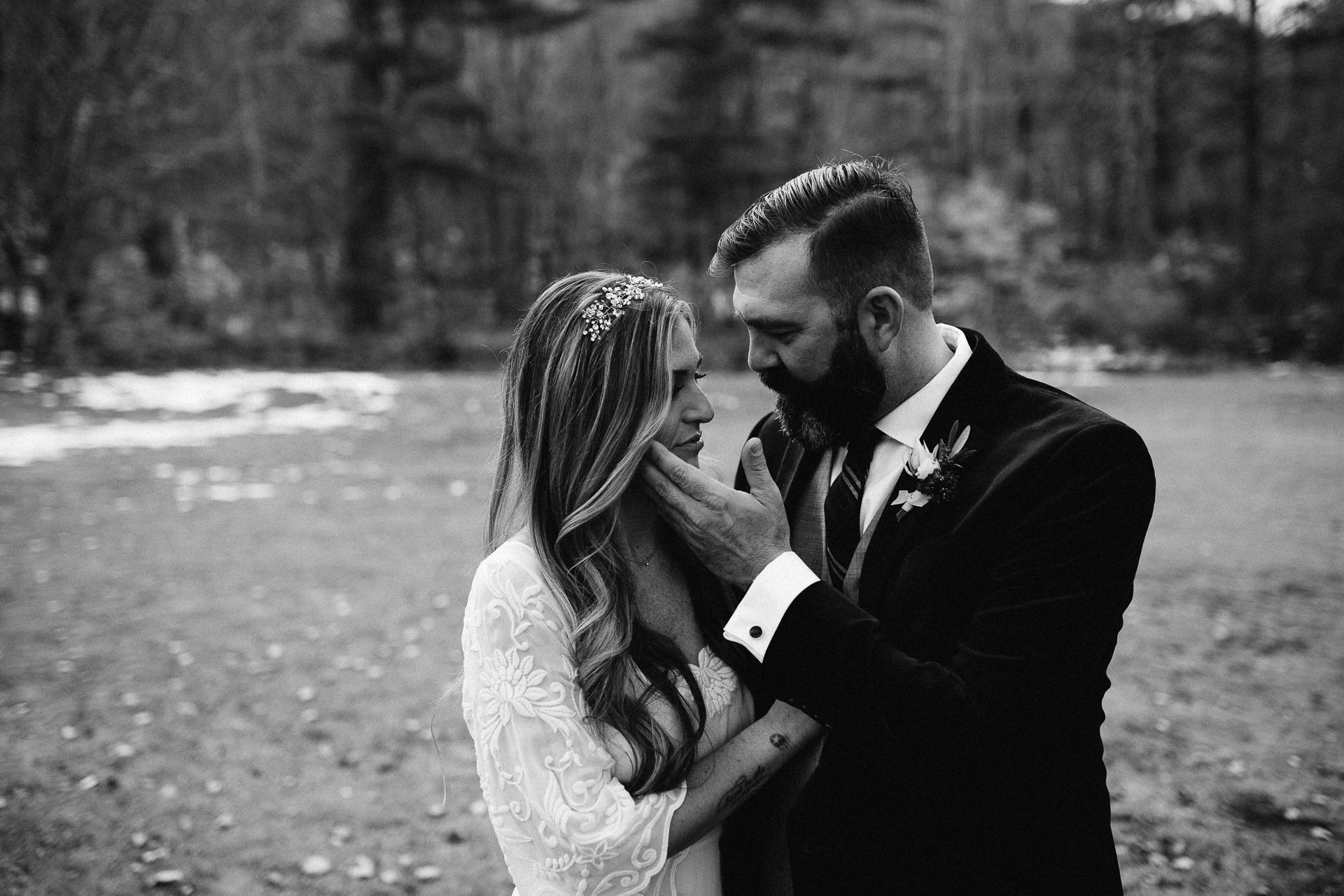 Robyn & Jim Catskills Fall Wedding at Foxfire Mountain House by Jean-Laurent Gaudy Photography