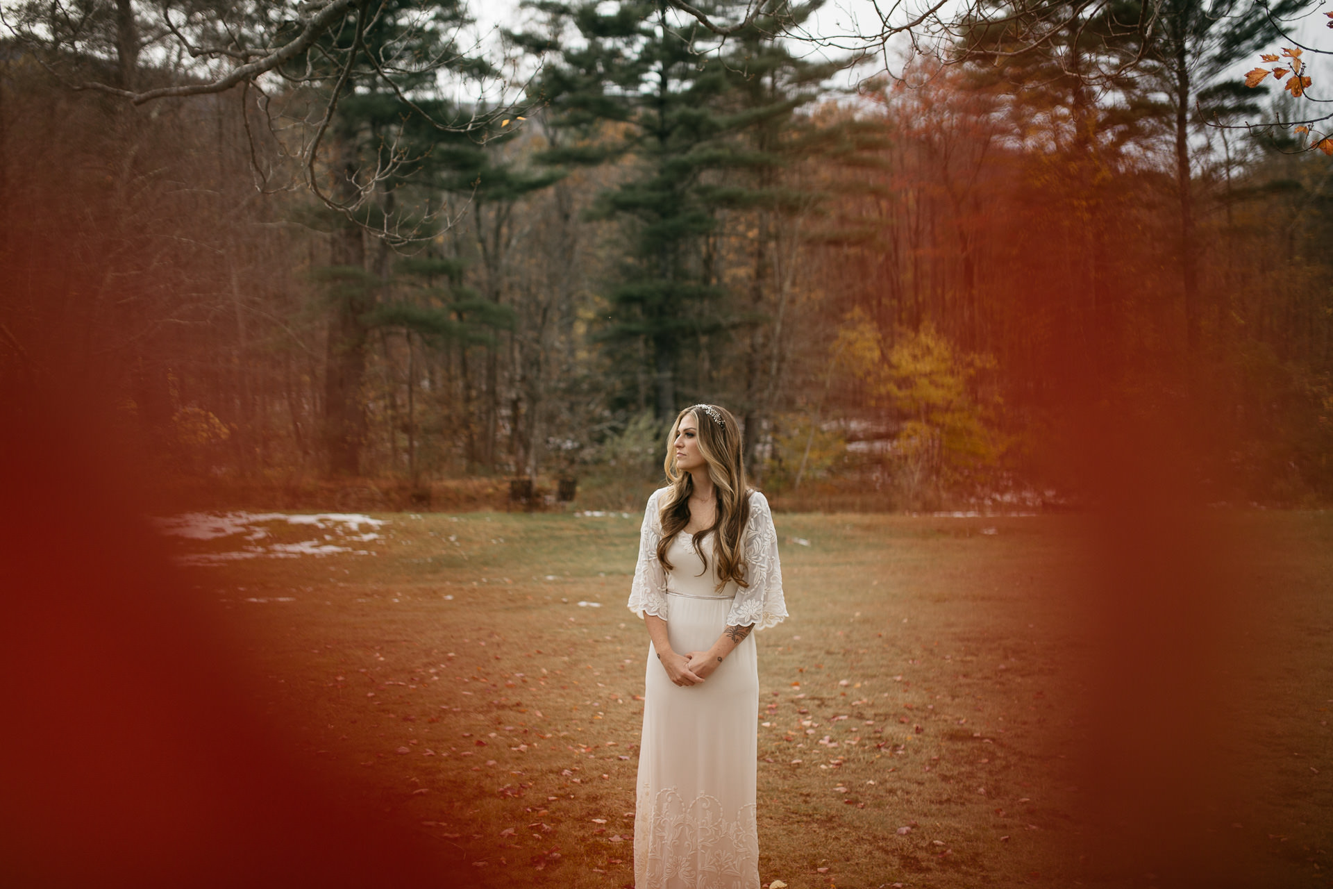 Robyn & Jim Catskills Fall Wedding at Foxfire Mountain House by Jean-Laurent Gaudy Photography