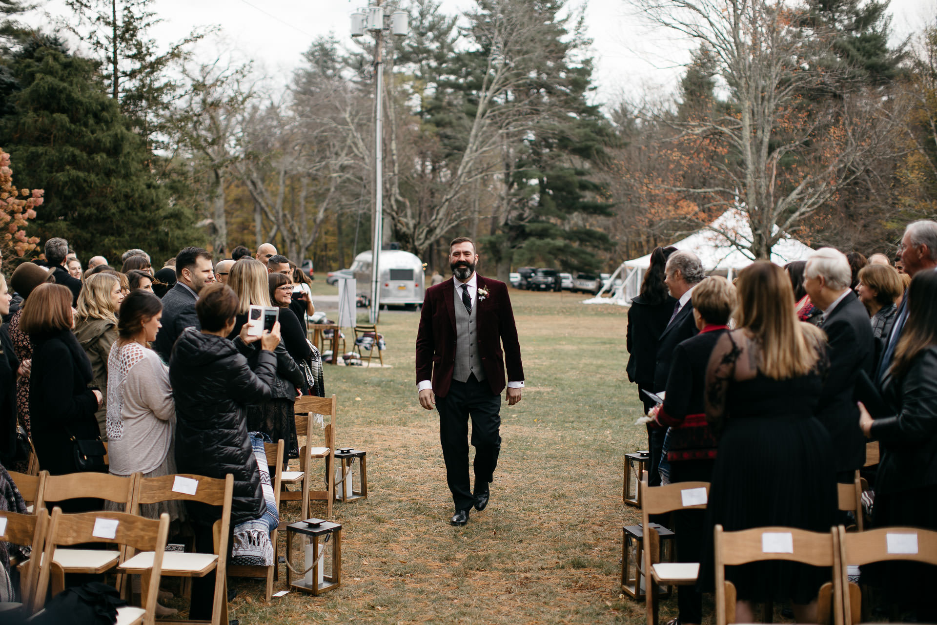 Robyn & Jim Catskills Fall Wedding at Foxfire Mountain House by Jean-Laurent Gaudy Photography