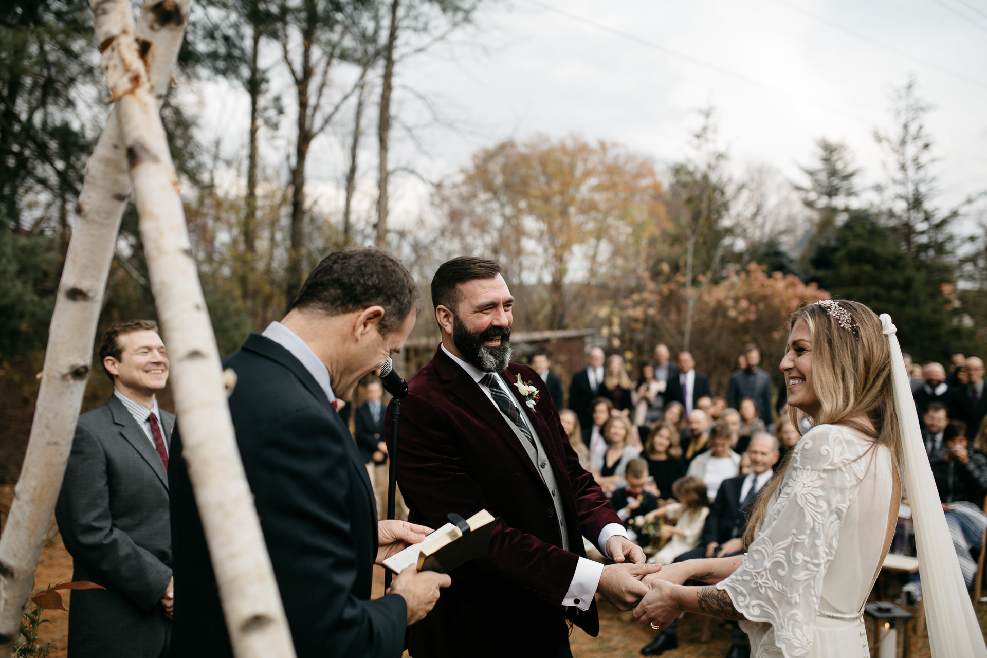 Robyn & Jim Catskills Fall Wedding at Foxfire Mountain House by Jean-Laurent Gaudy Photography