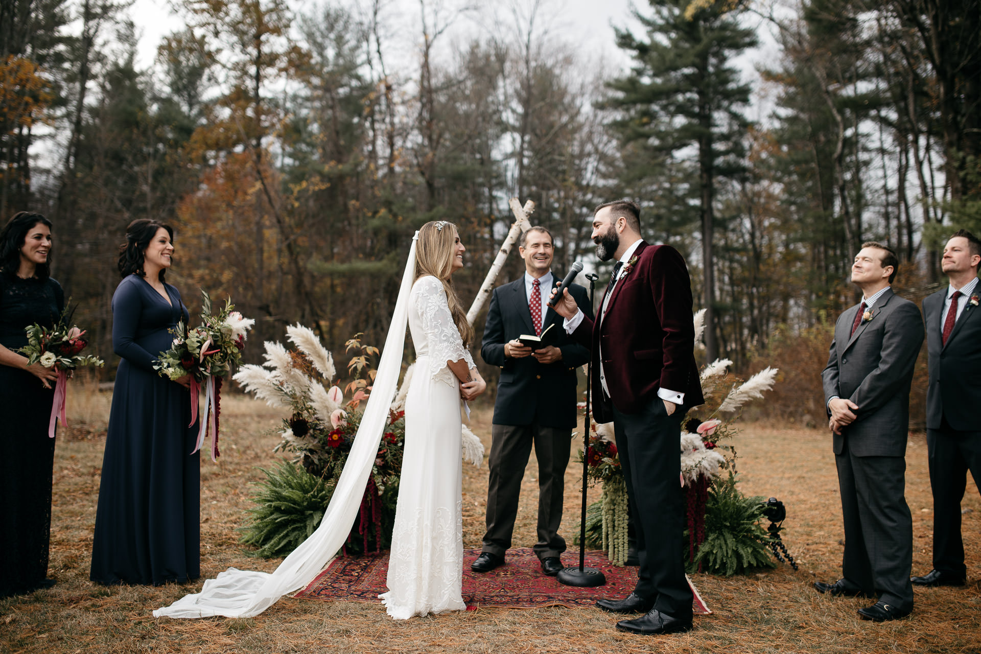 Robyn & Jim Catskills Fall Wedding at Foxfire Mountain House by Jean-Laurent Gaudy Photography