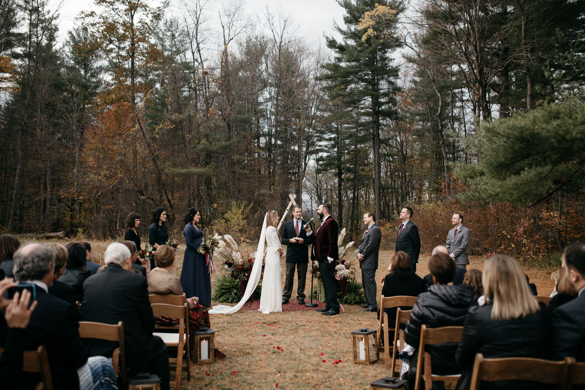 Robyn & Jim Catskills Fall Wedding at Foxfire Mountain House by Jean-Laurent Gaudy Photography