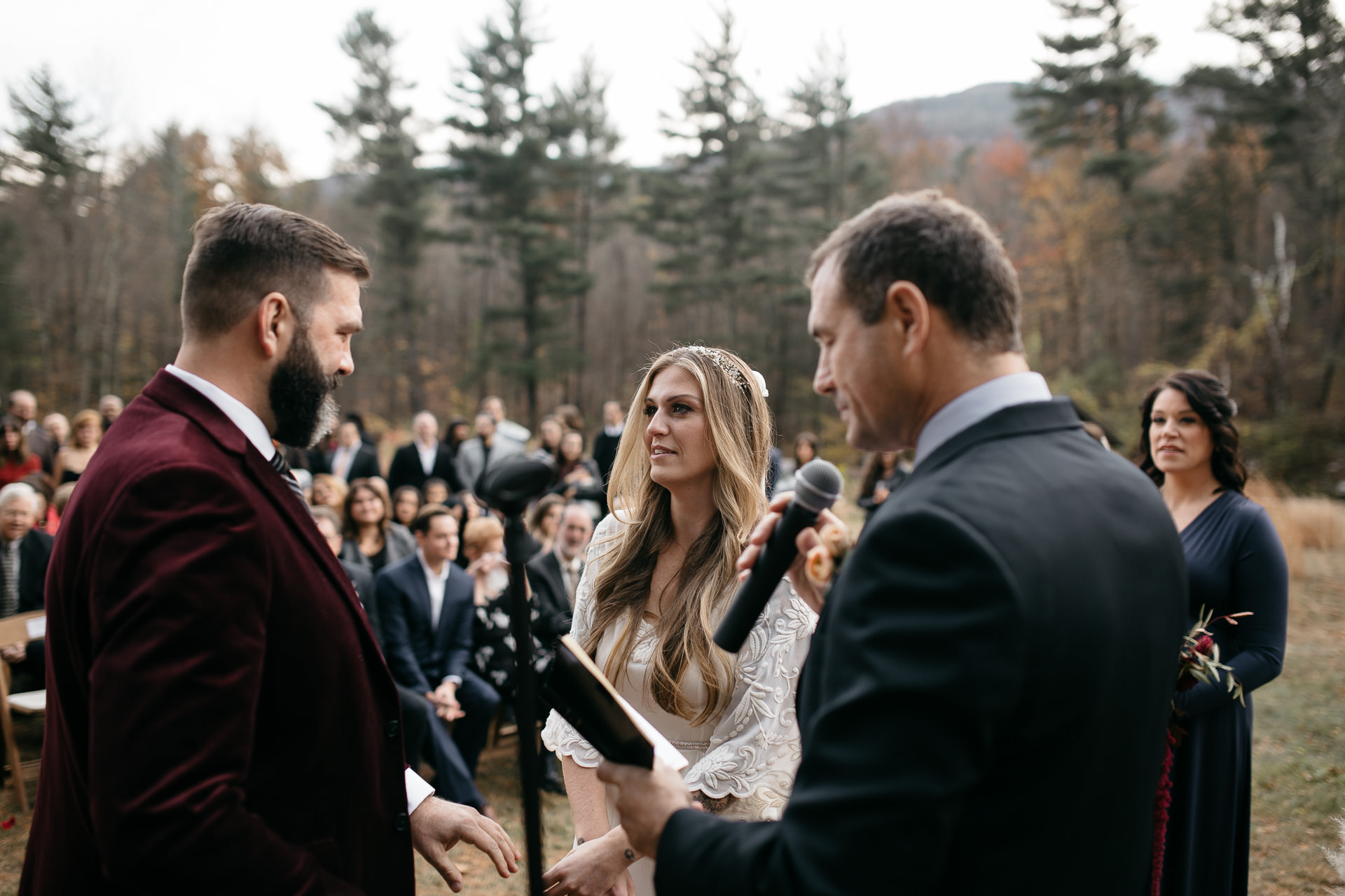 Robyn & Jim Catskills Fall Wedding at Foxfire Mountain House by Jean-Laurent Gaudy Photography