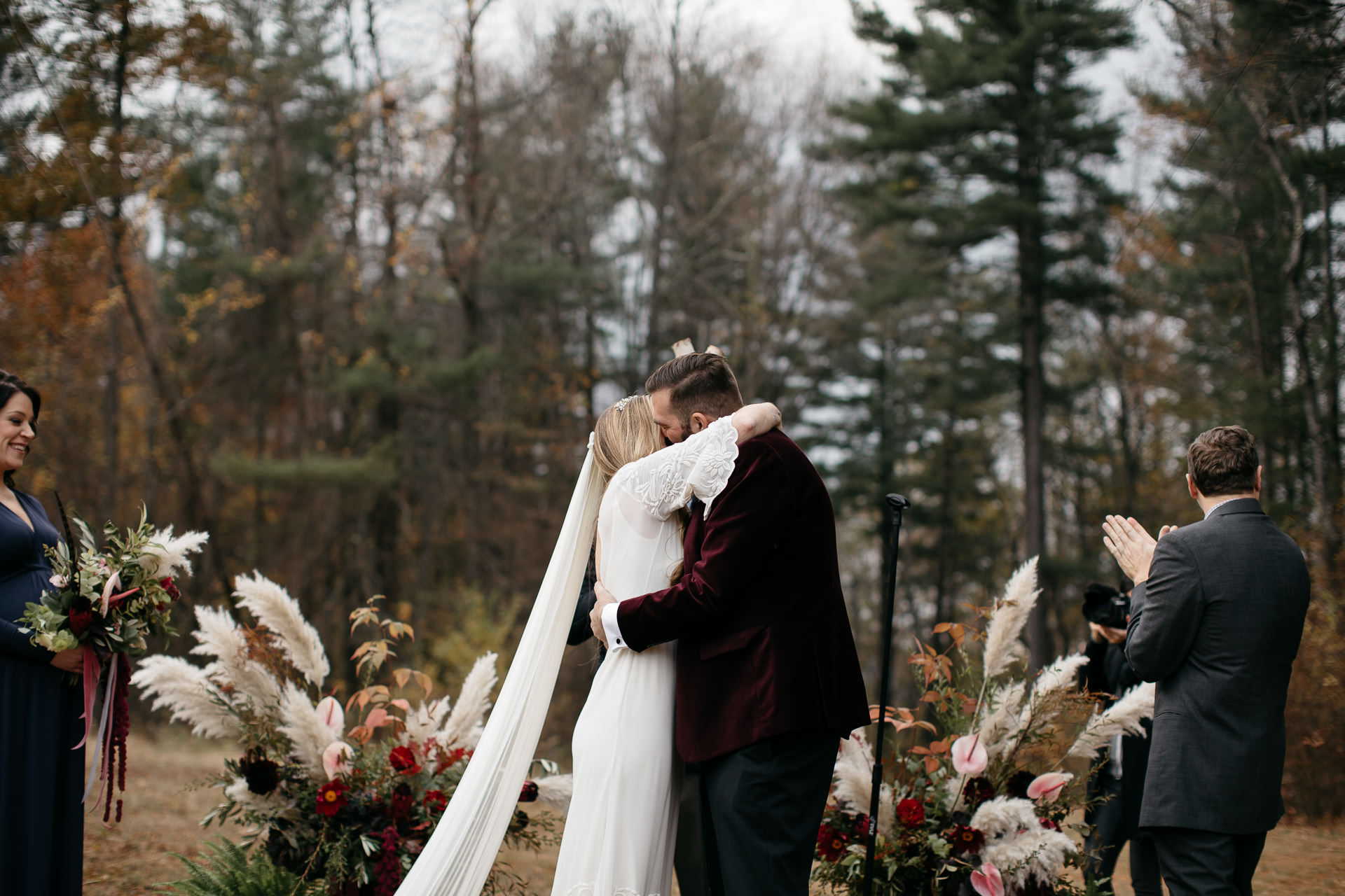 Robyn & Jim Catskills Fall Wedding at Foxfire Mountain House by Jean-Laurent Gaudy Photography