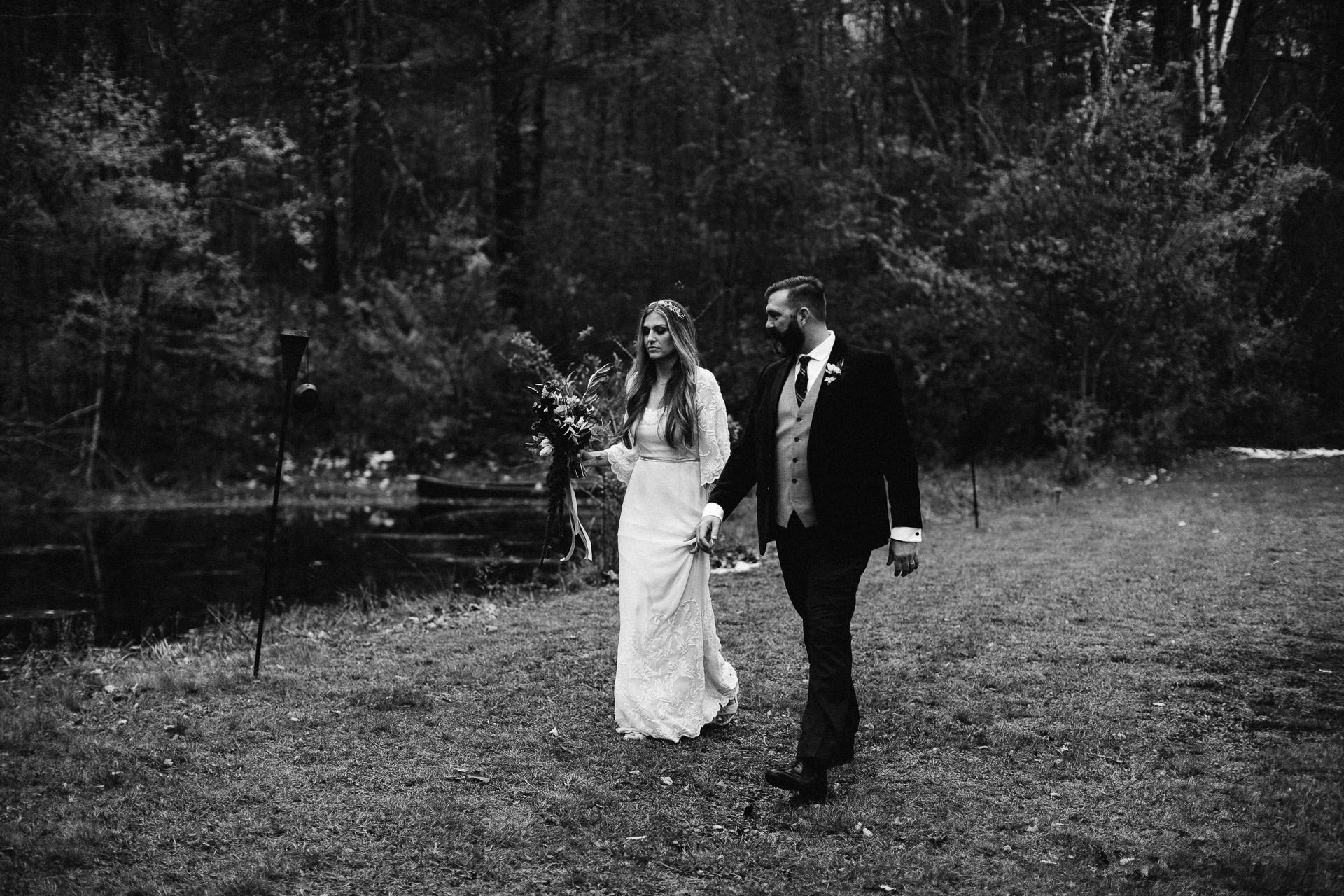 Robyn & Jim Catskills Fall Wedding at Foxfire Mountain House by Jean-Laurent Gaudy Photography