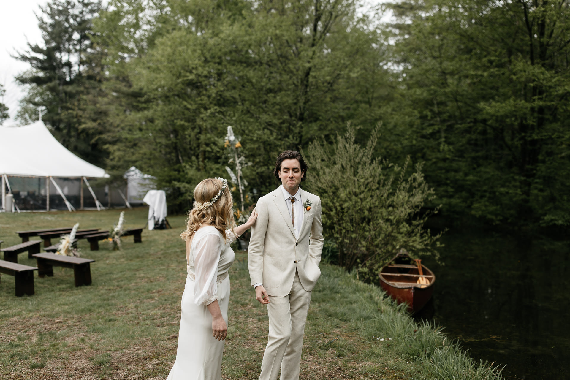 Boho Catskills Wedding at Foxfire Mountain House, NY by Jean-Laurent Gaudy Photography
