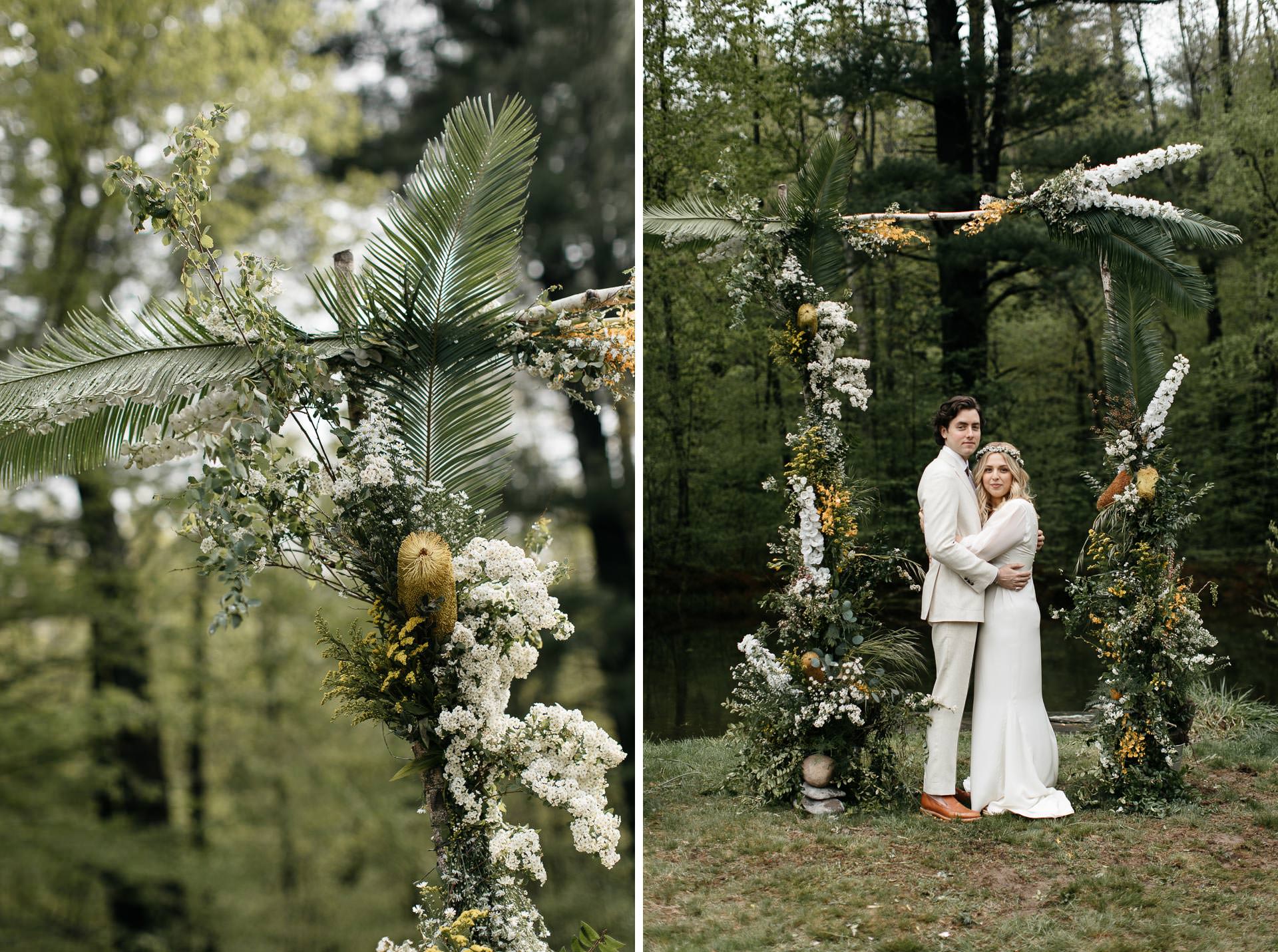 Boho Catskills Wedding at Foxfire Mountain House, NY by Jean-Laurent Gaudy Photography