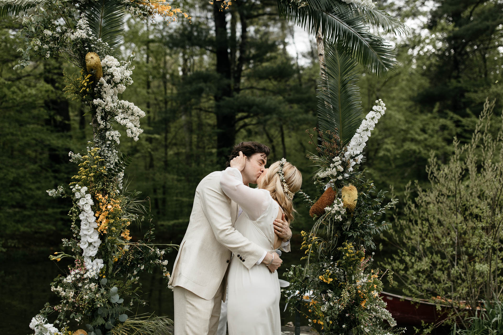 Boho Catskills Wedding at Foxfire Mountain House, NY by Jean-Laurent Gaudy Photography
