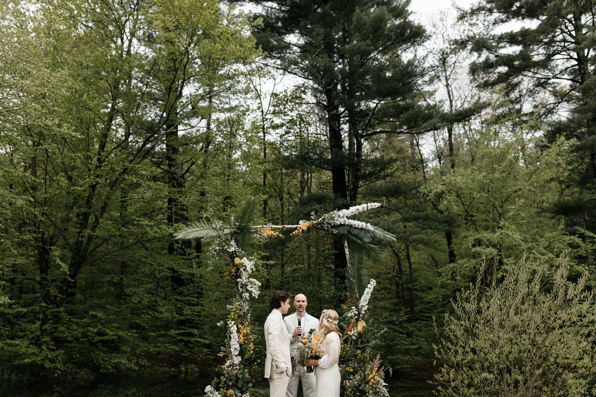 Boho Catskills Wedding at Foxfire Mountain House, NY by Jean-Laurent Gaudy Photography