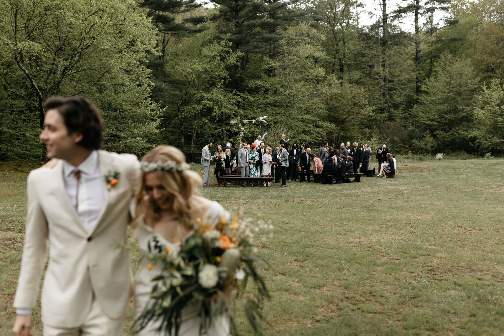 Boho Catskills Wedding at Foxfire Mountain House, NY by Jean-Laurent Gaudy Photography