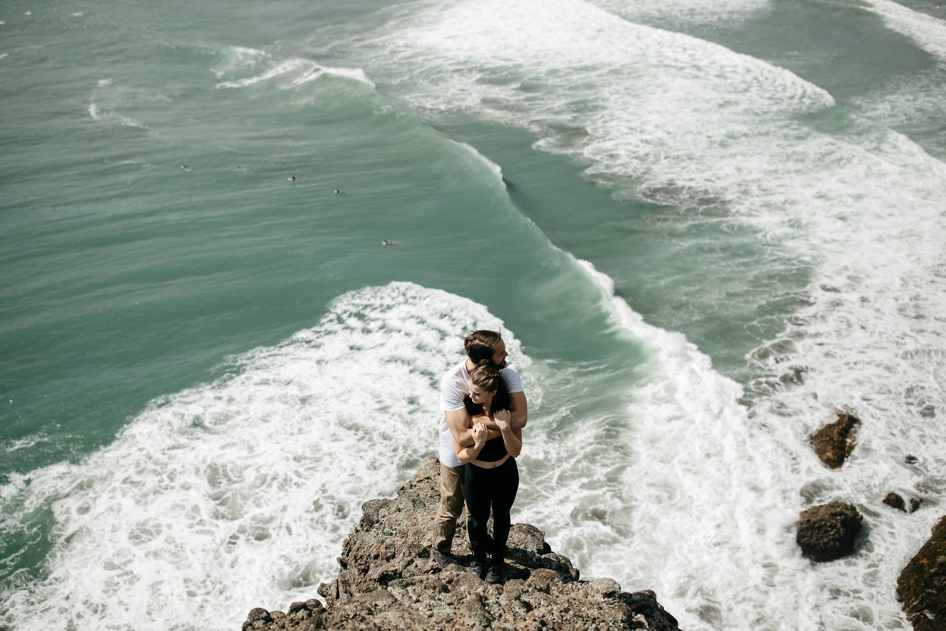 Amy & Daniel Piha Beach Engagement New Zealand by Jean-Laurent Gaudy