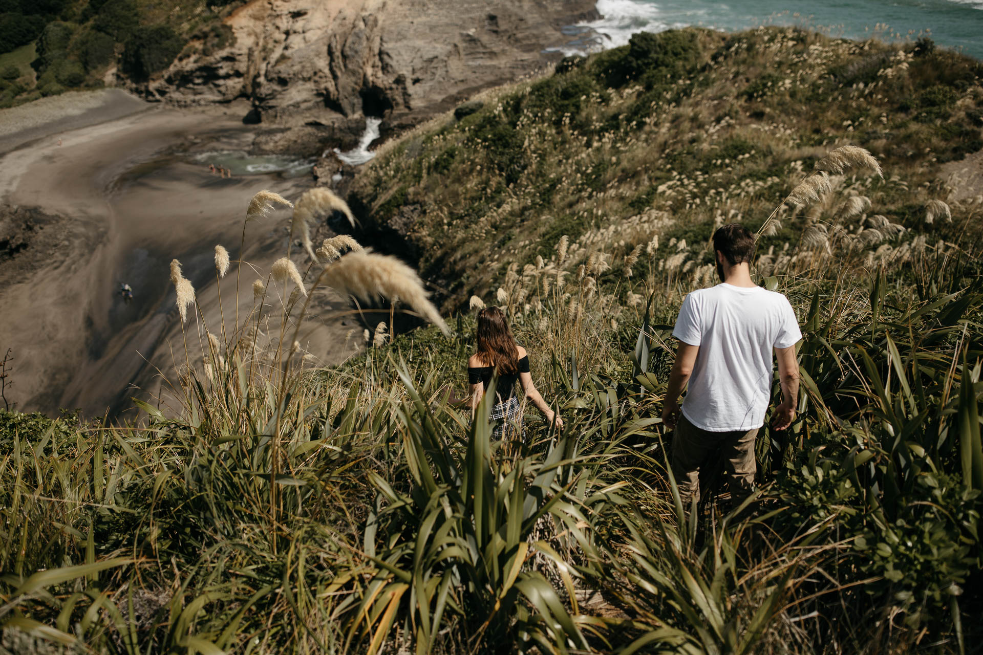 Amy & Daniel Piha Beach Engagement New Zealand by Jean-Laurent Gaudy