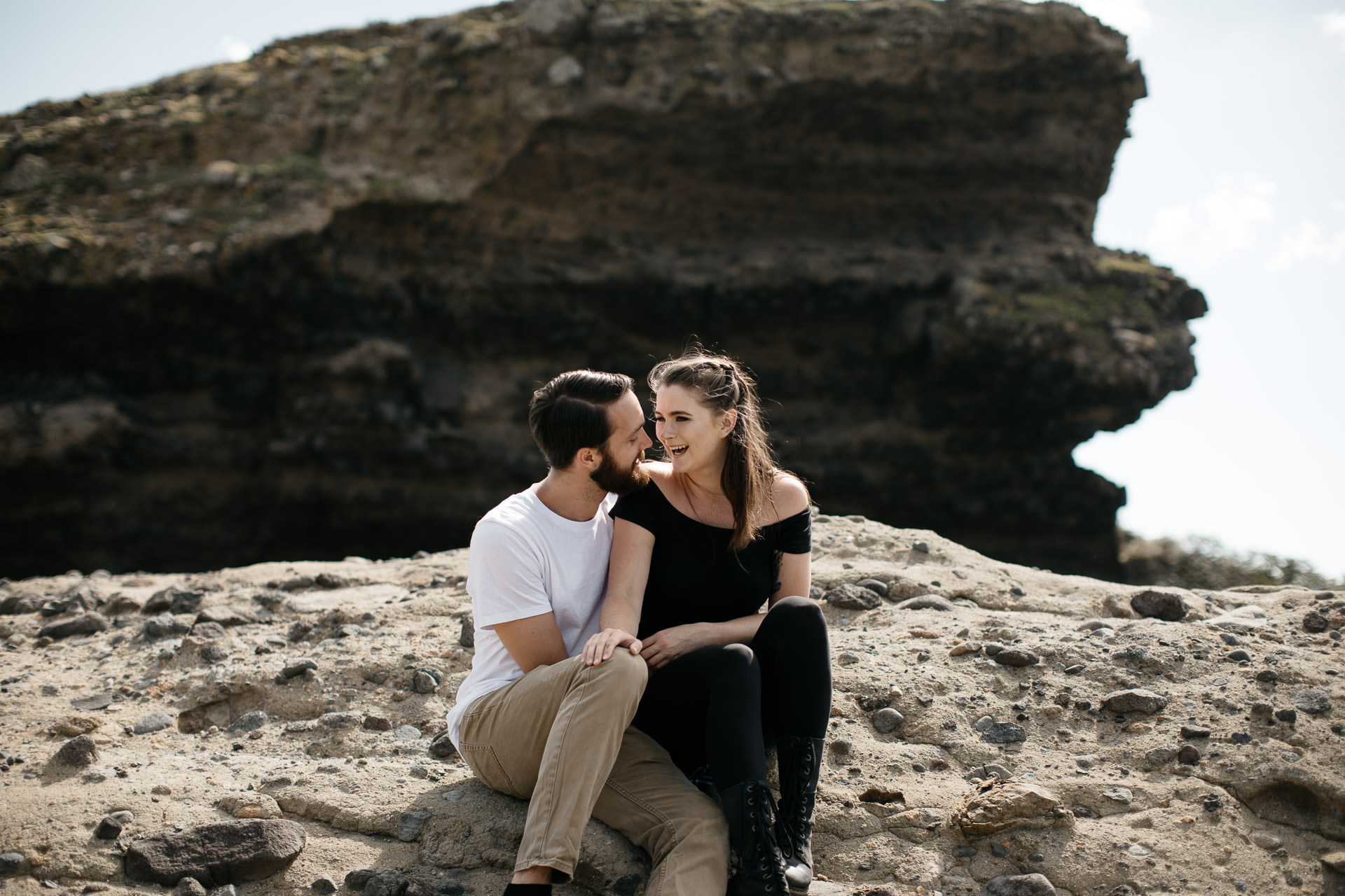 Amy & Daniel Piha Beach Engagement New Zealand by Jean-Laurent Gaudy