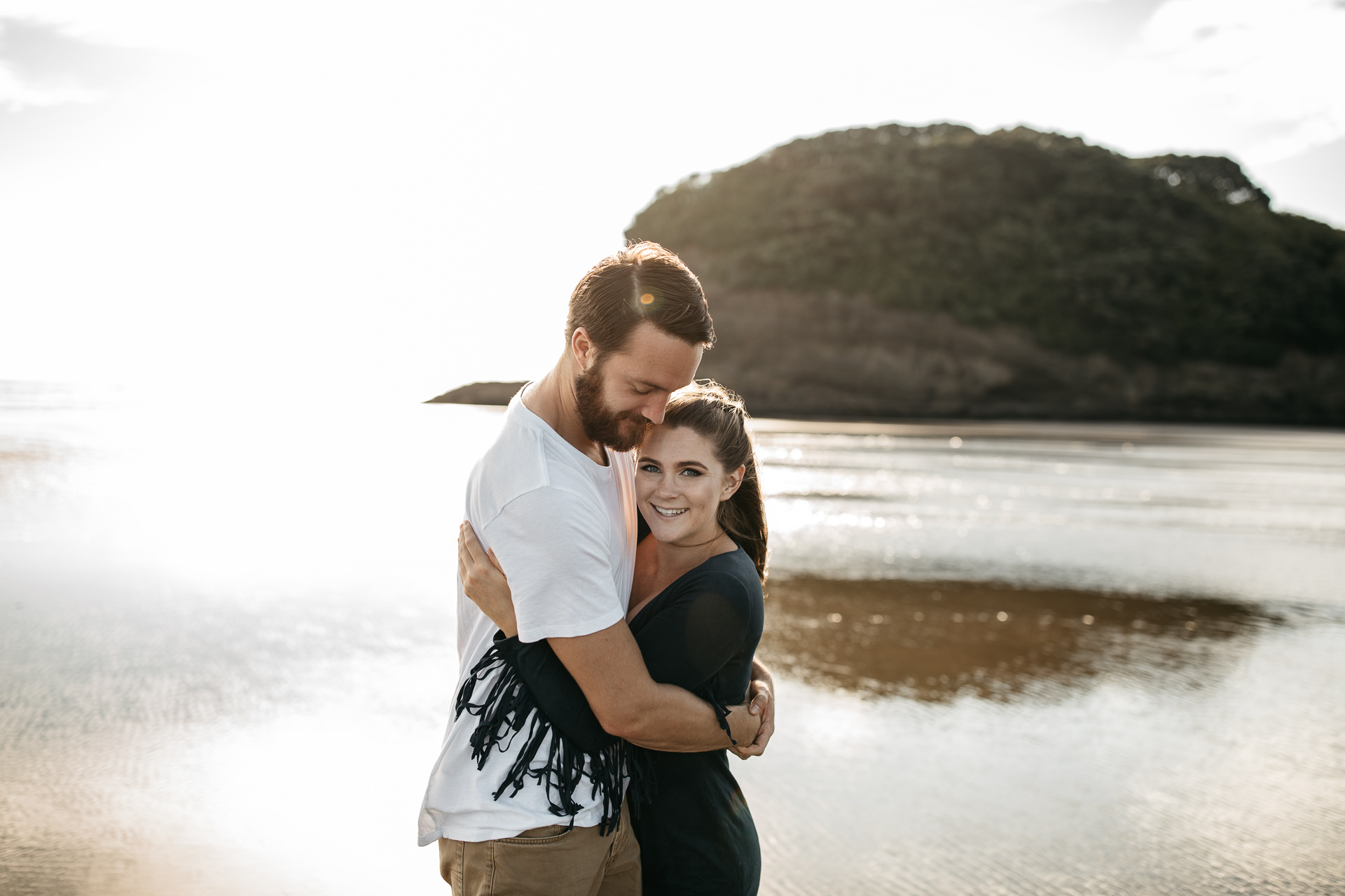 Amy & Daniel Piha Beach Engagement New Zealand by Jean-Laurent Gaudy