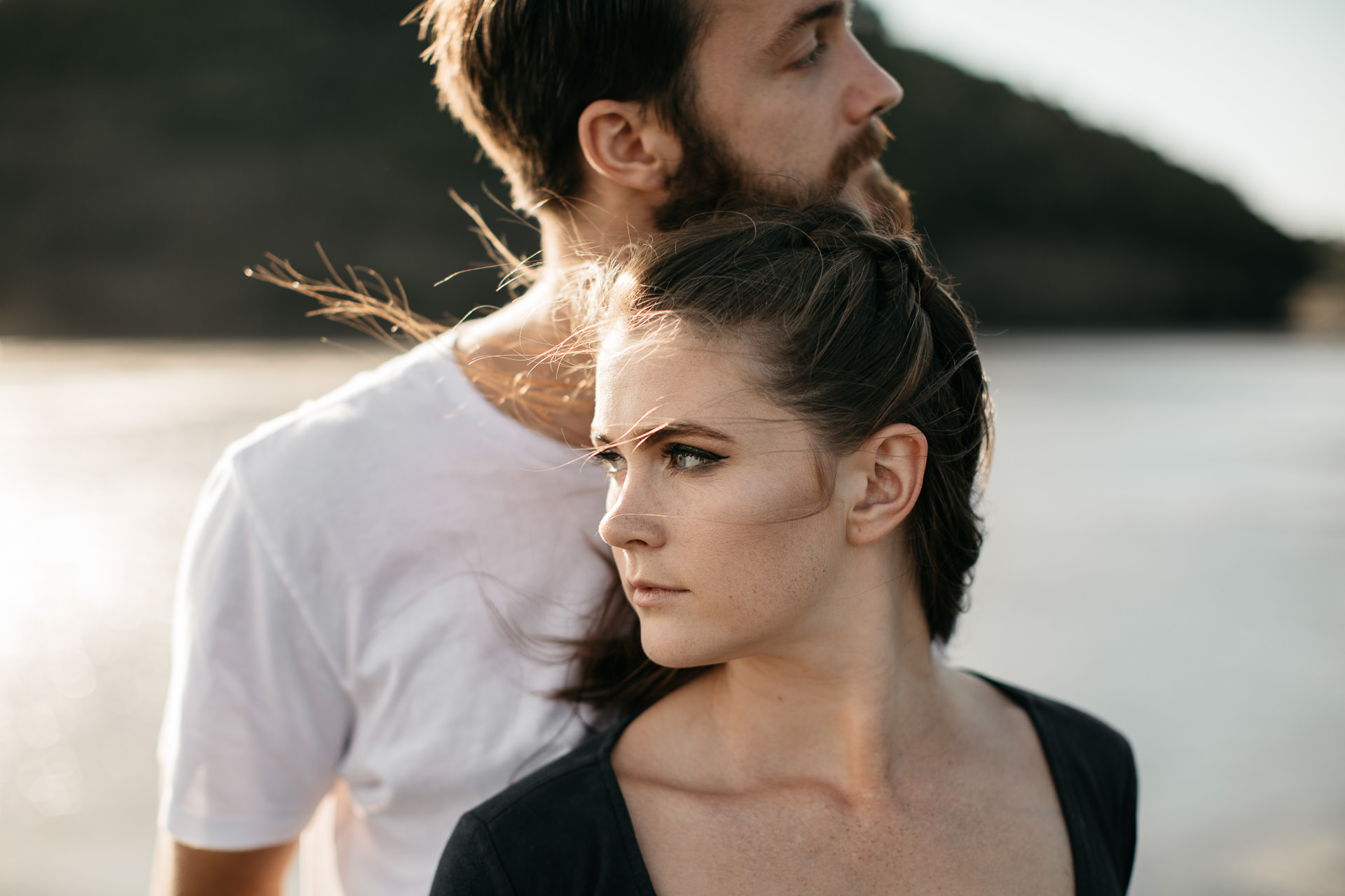 Amy & Daniel Piha Beach Engagement New Zealand by Jean-Laurent Gaudy