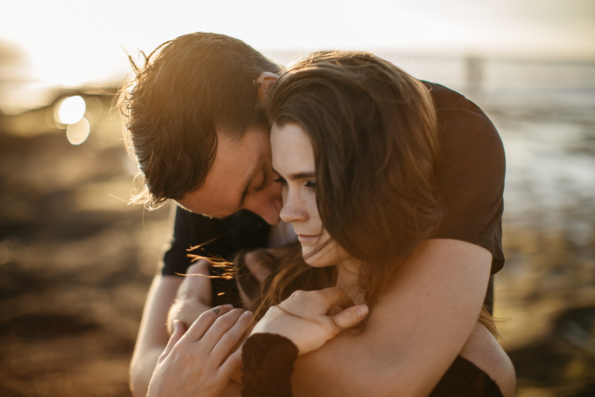 Amy & Daniel Piha Beach Engagement New Zealand by Jean-Laurent Gaudy