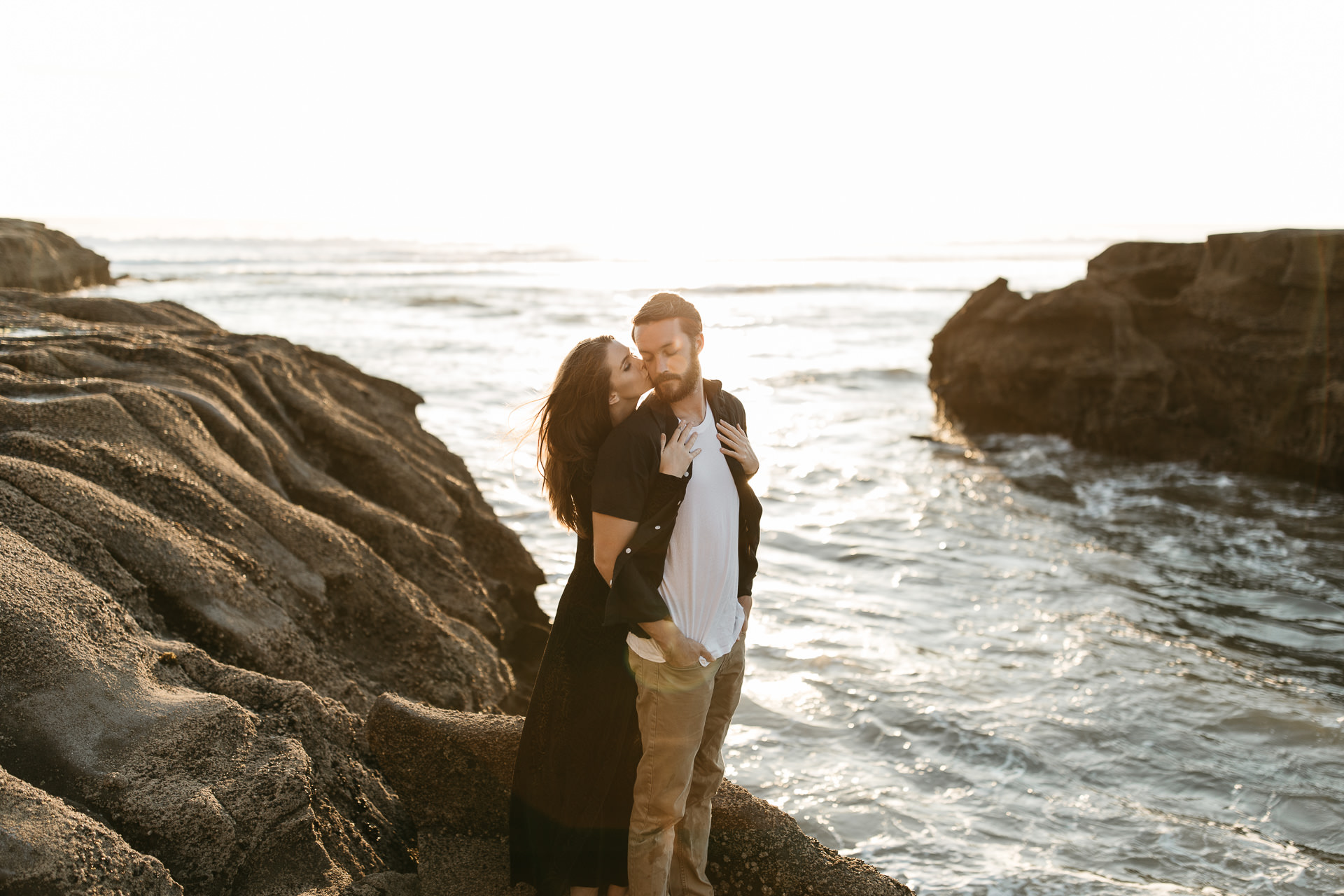 Amy & Daniel Piha Beach Engagement New Zealand by Jean-Laurent Gaudy
