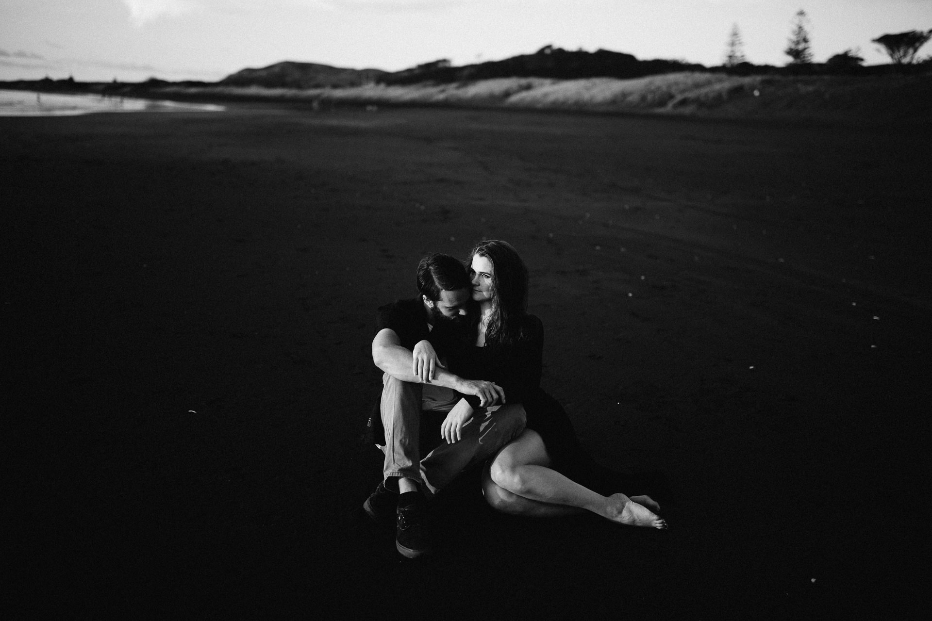 Amy & Daniel Piha Beach Engagement New Zealand by Jean-Laurent Gaudy