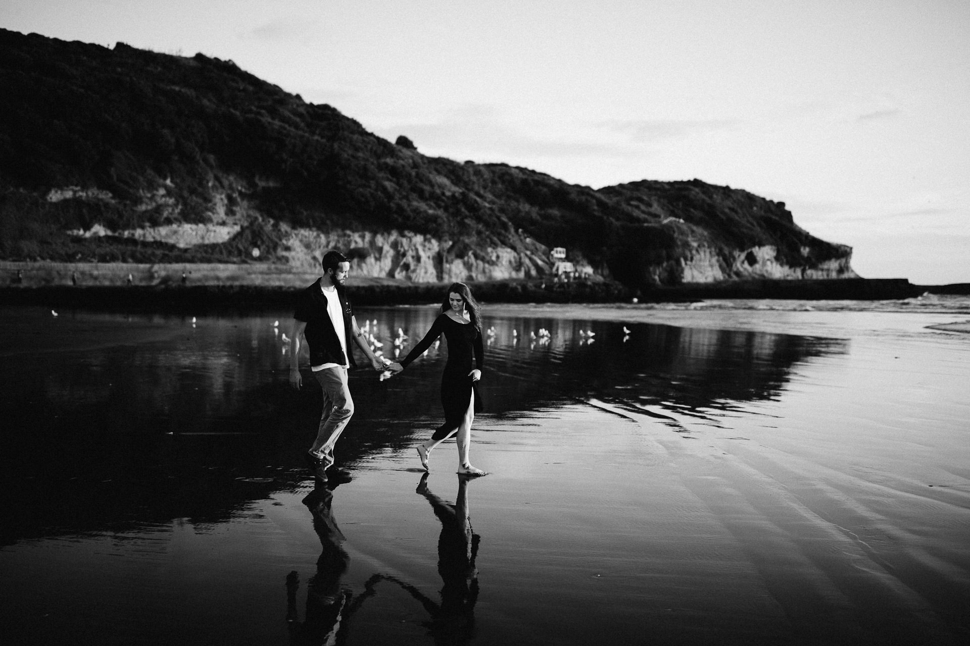 Amy & Daniel Piha Beach Engagement New Zealand by Jean-Laurent Gaudy