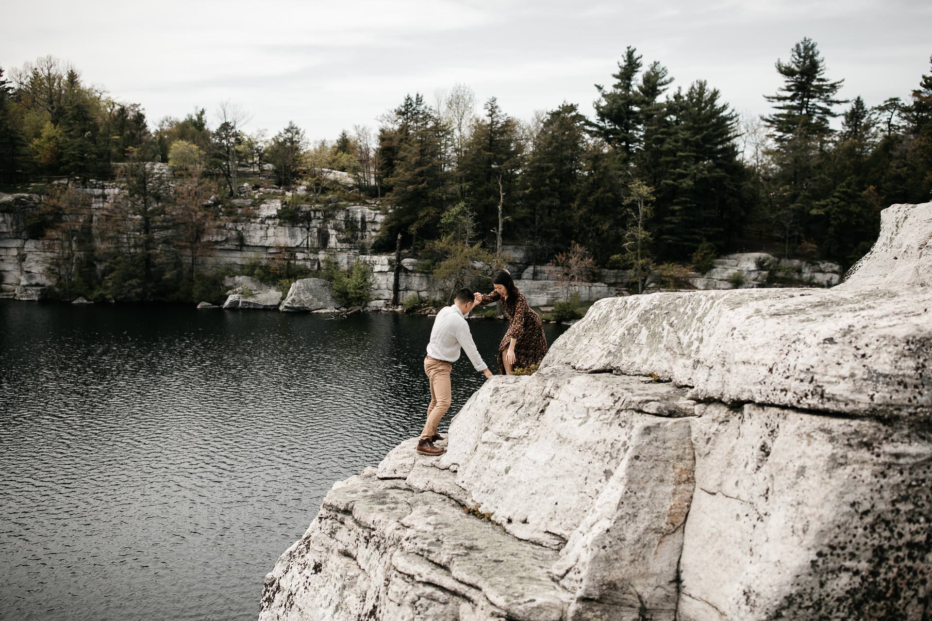 Jinie & Peter's Engagement in Catskills Minnewaska State Park, New York, by Jean-Laurent Gaudy