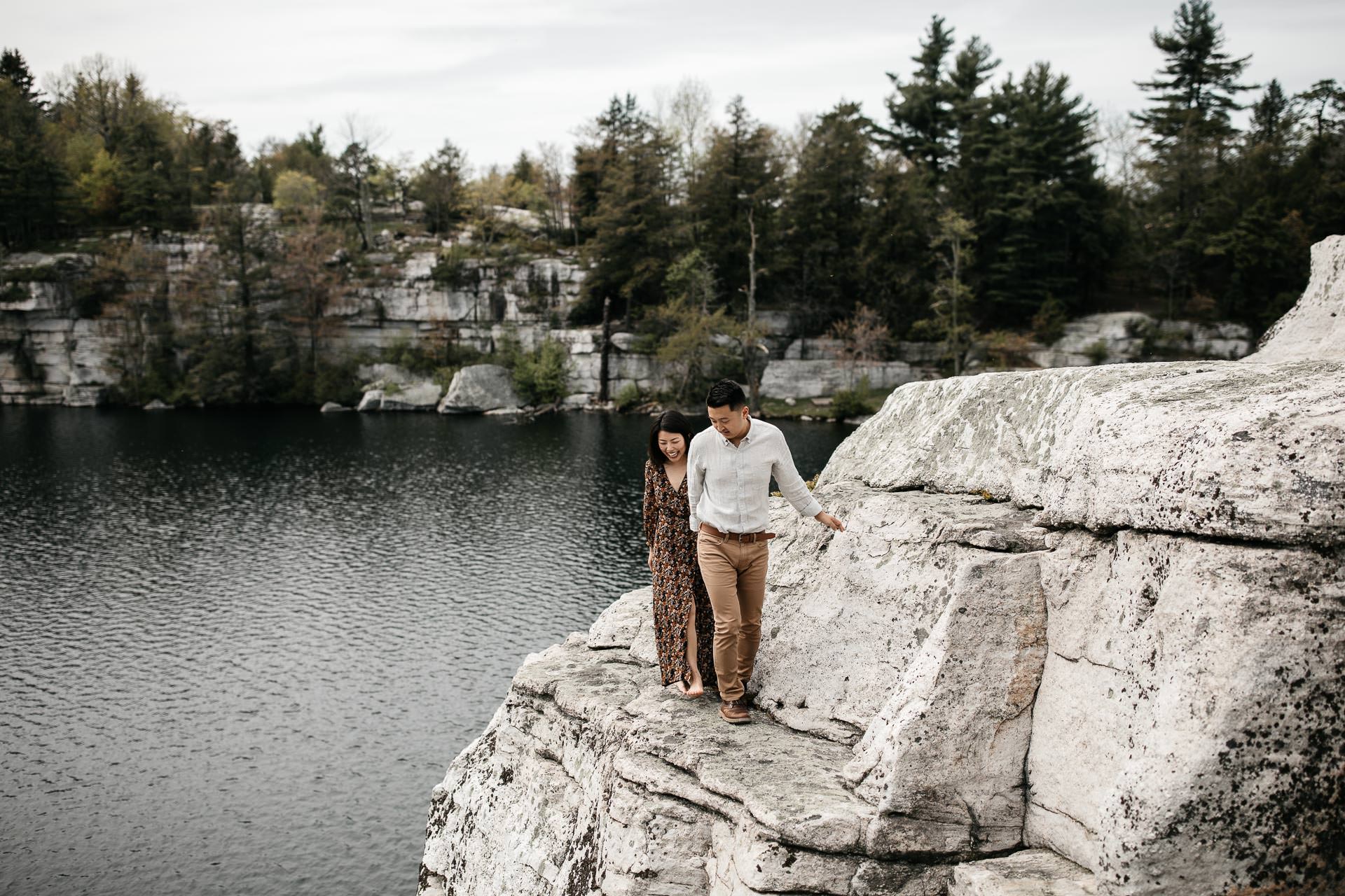Jinie & Peter's Engagement in Catskills Minnewaska State Park, New York, by Jean-Laurent Gaudy