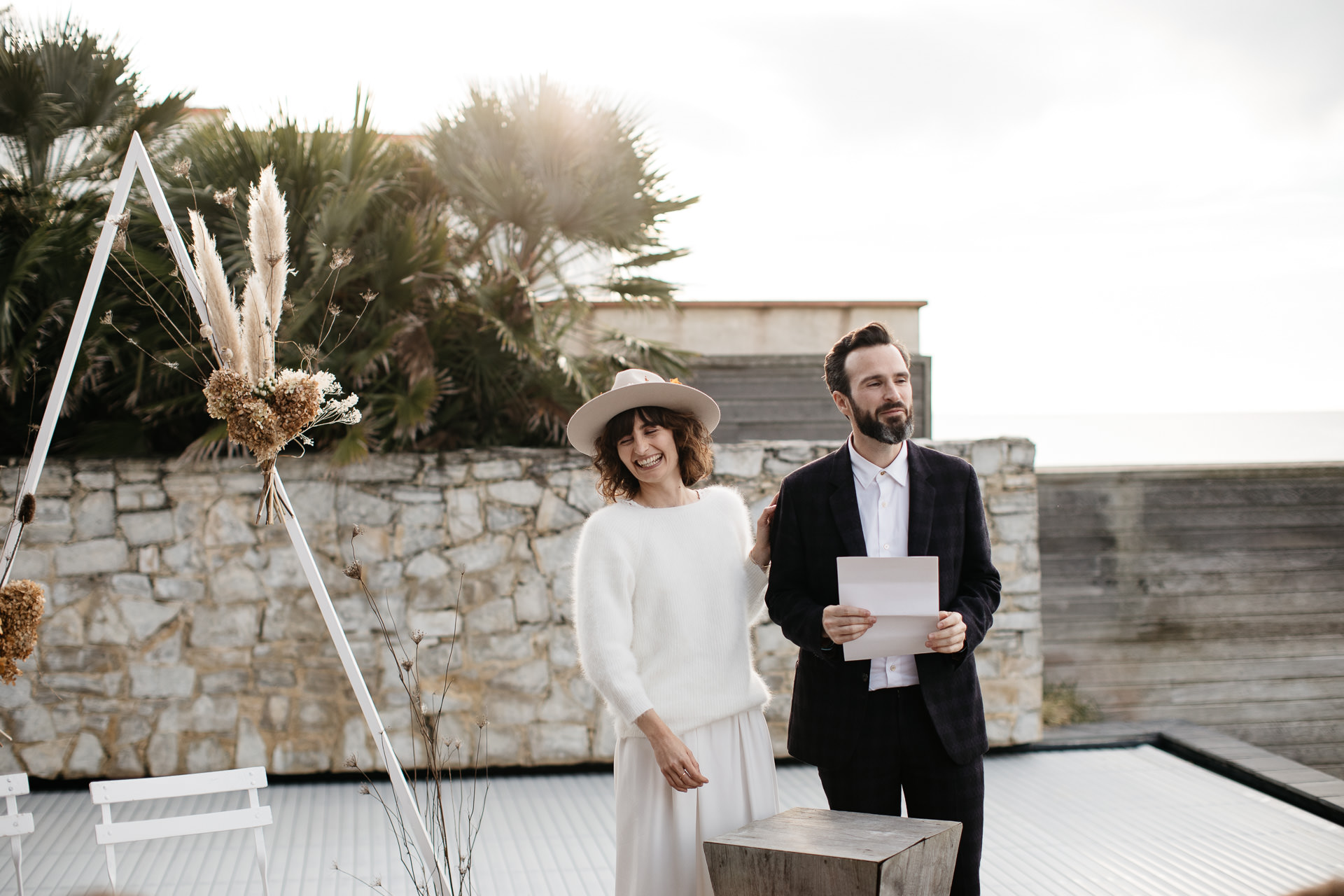 Boho Intimate Wedding France, Biarritz, by Jean-Laurent Gaudy