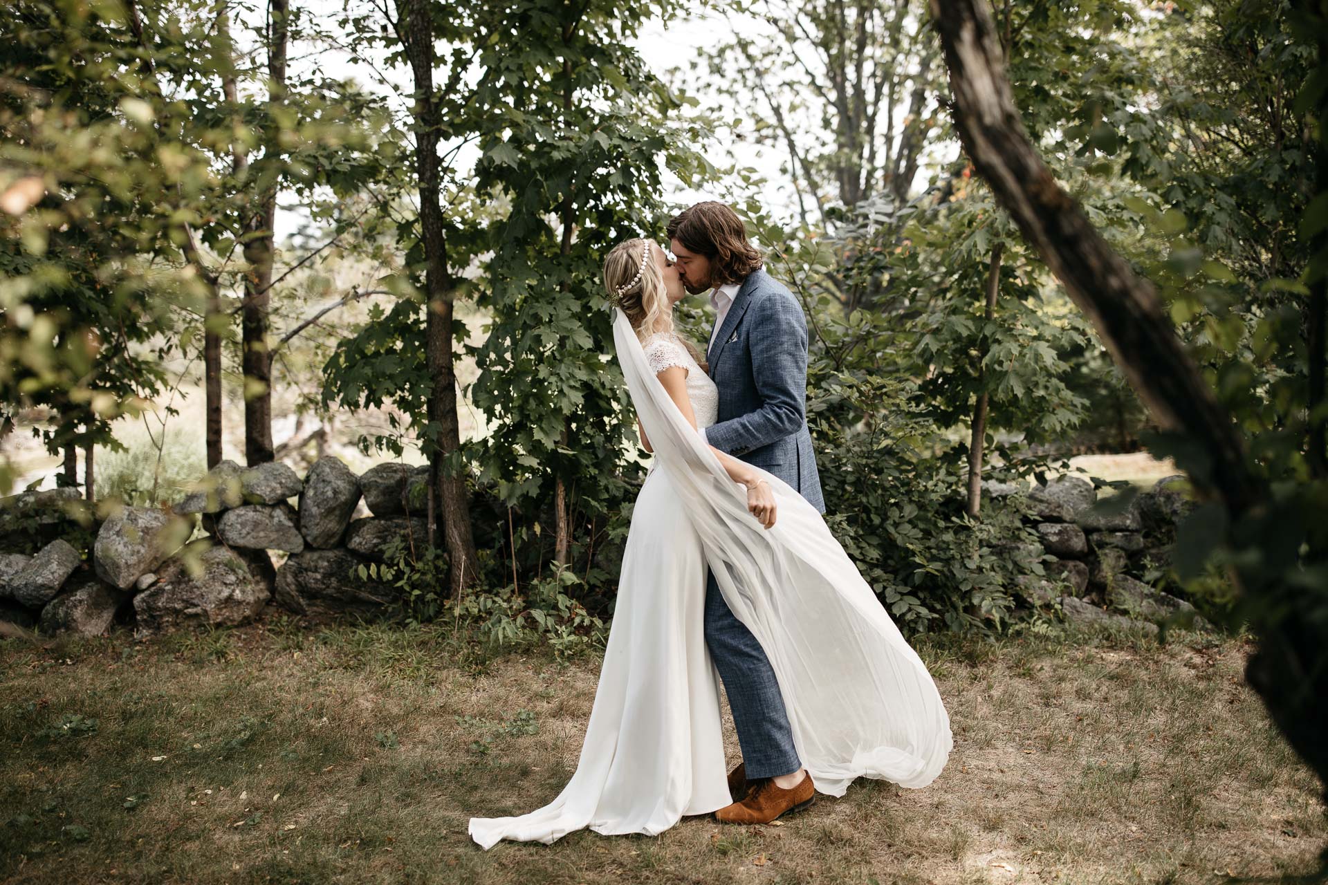 Boho Intimate Wedding in Maine By Jean-Laurent Gaudy Photography