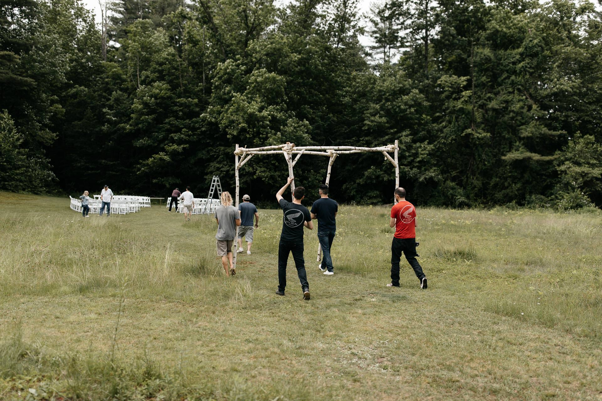 Rachel & David Boho Catskills wedding at Foxfire Moutain House by Jean-Laurent Gaudy