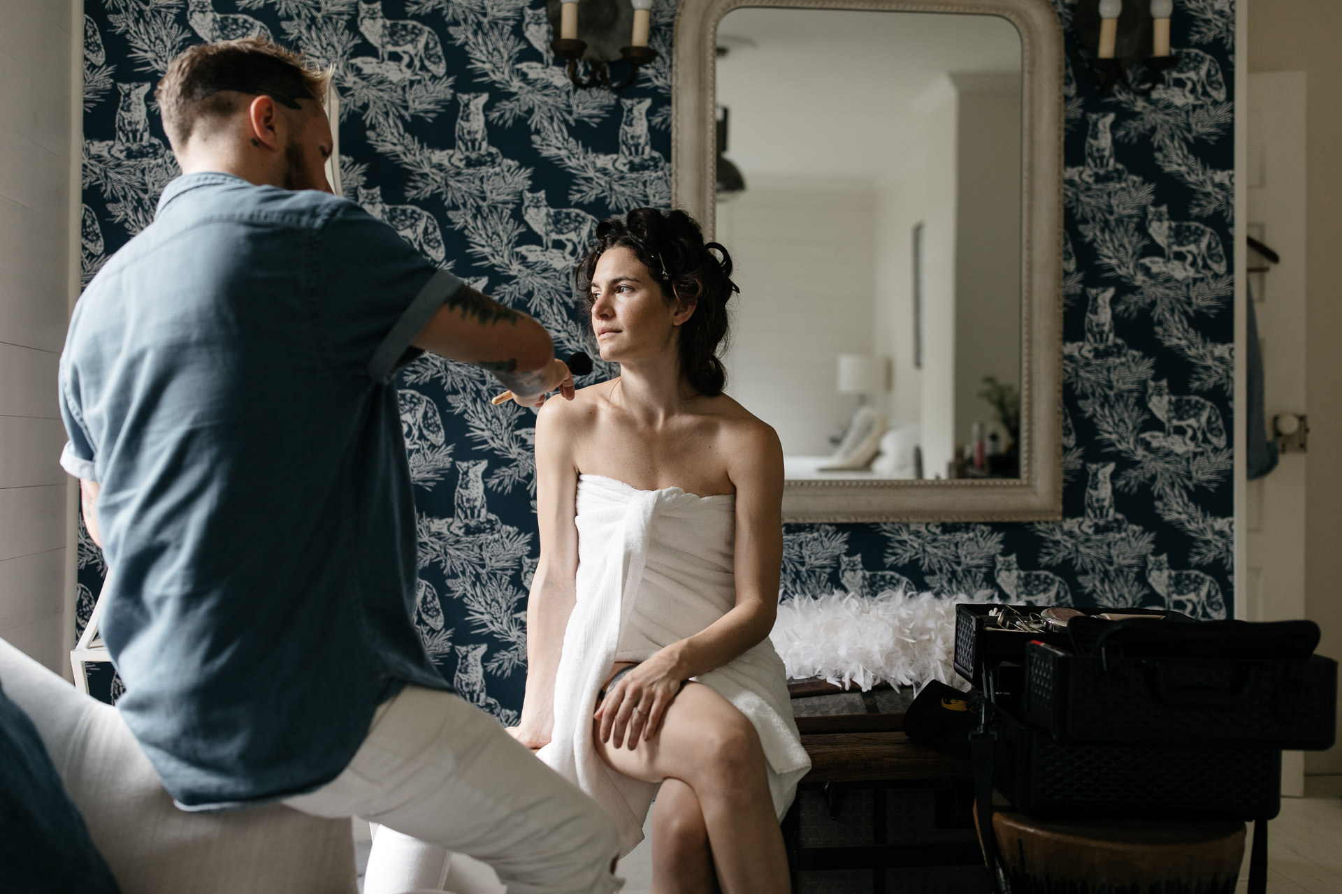 Rachel & David Boho Catskills wedding at Foxfire Moutain House by Jean-Laurent Gaudy