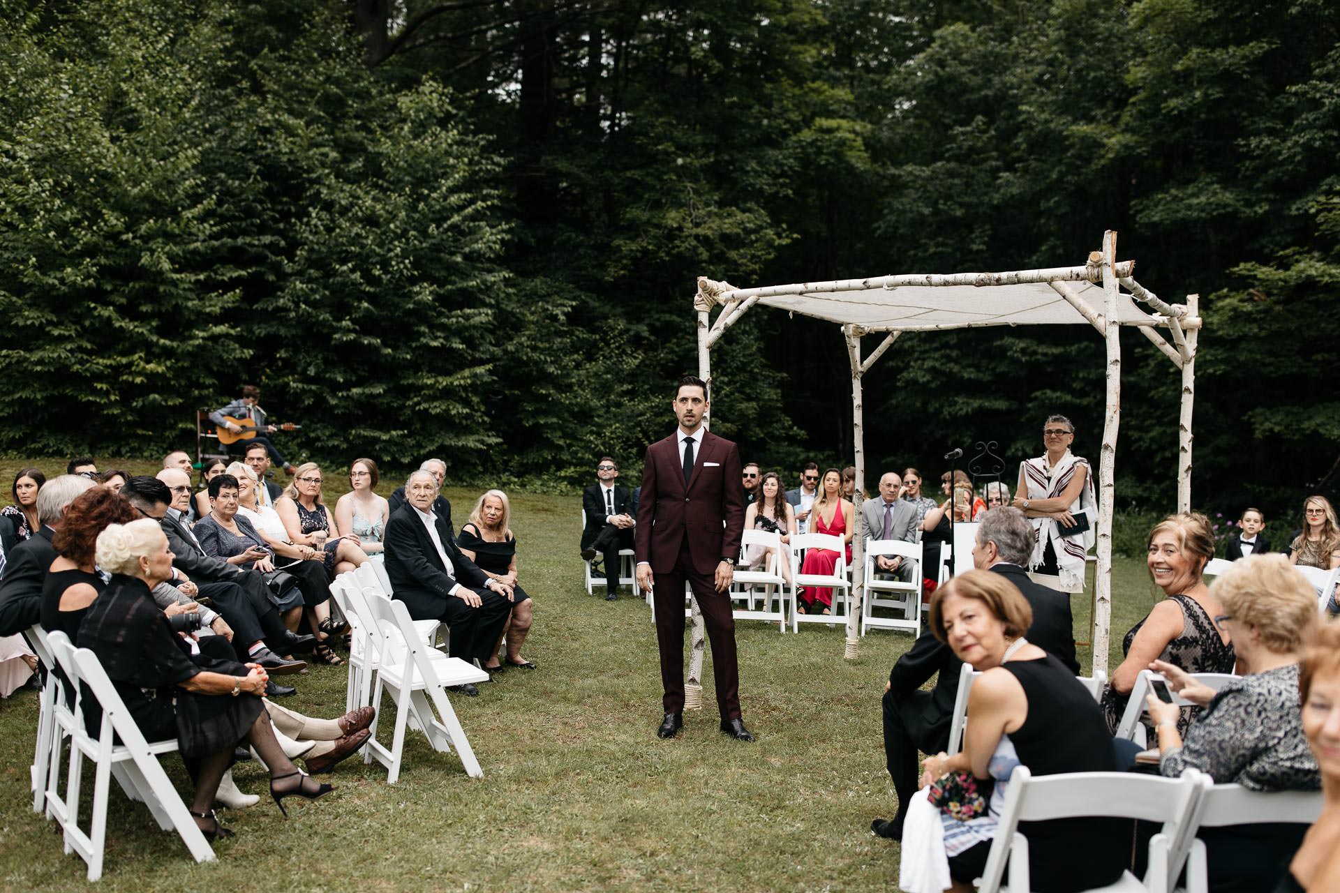 Rachel & David Boho Catskills wedding at Foxfire Moutain House by Jean-Laurent Gaudy