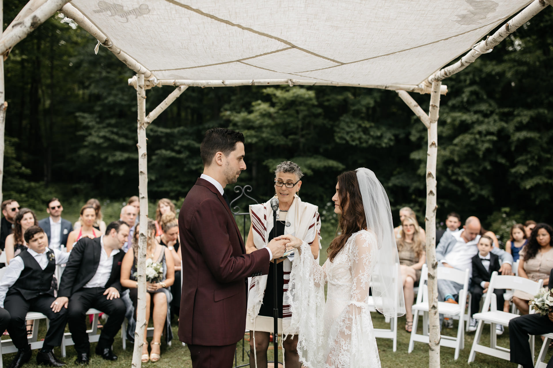 Rachel & David Boho Catskills wedding at Foxfire Moutain House by Jean-Laurent Gaudy