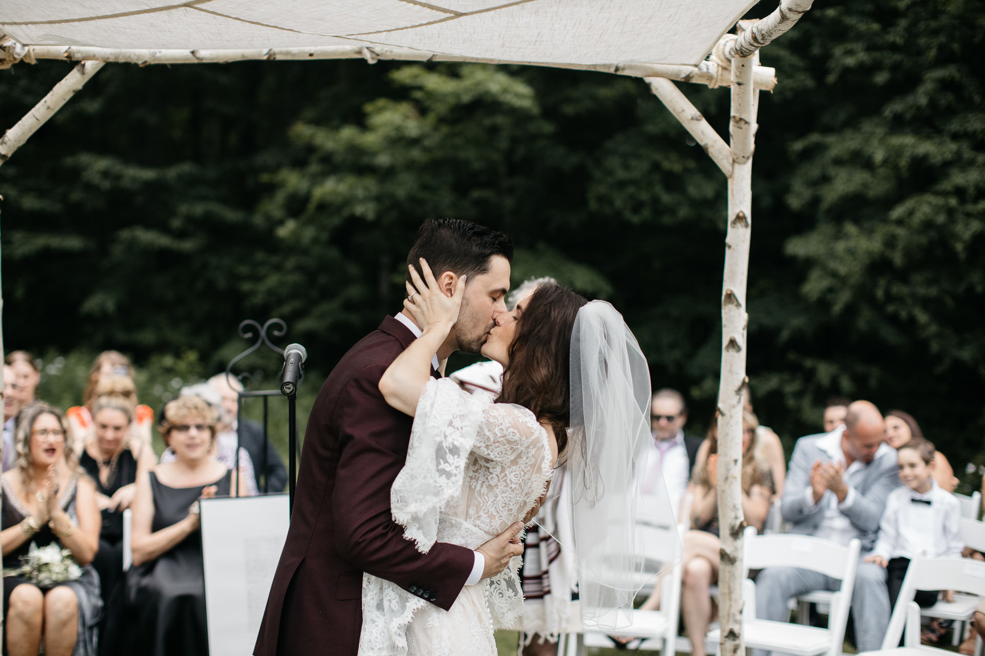 Rachel & David Boho Catskills wedding at Foxfire Moutain House by Jean-Laurent Gaudy