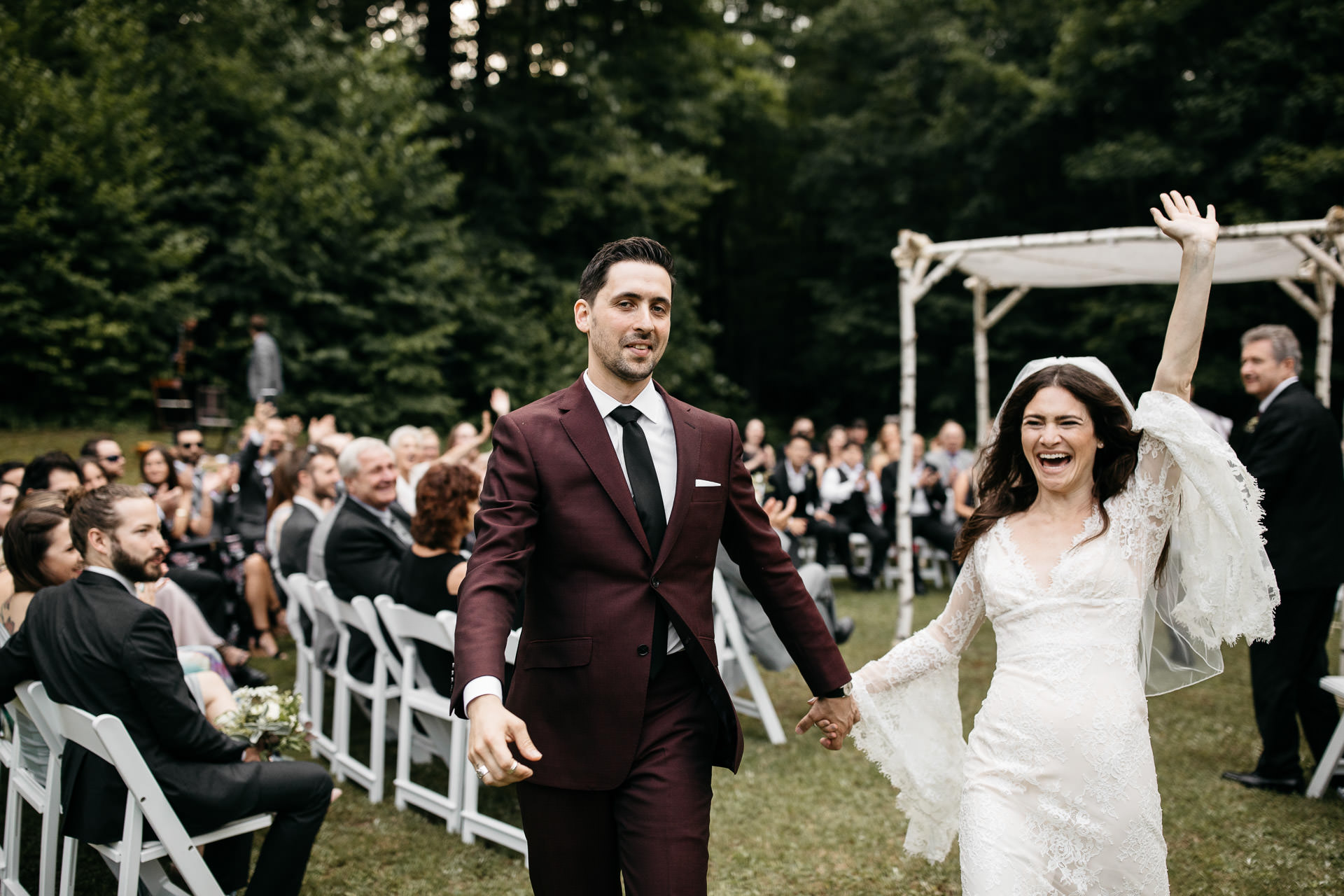 Rachel & David Boho Catskills wedding at Foxfire Moutain House by Jean-Laurent Gaudy