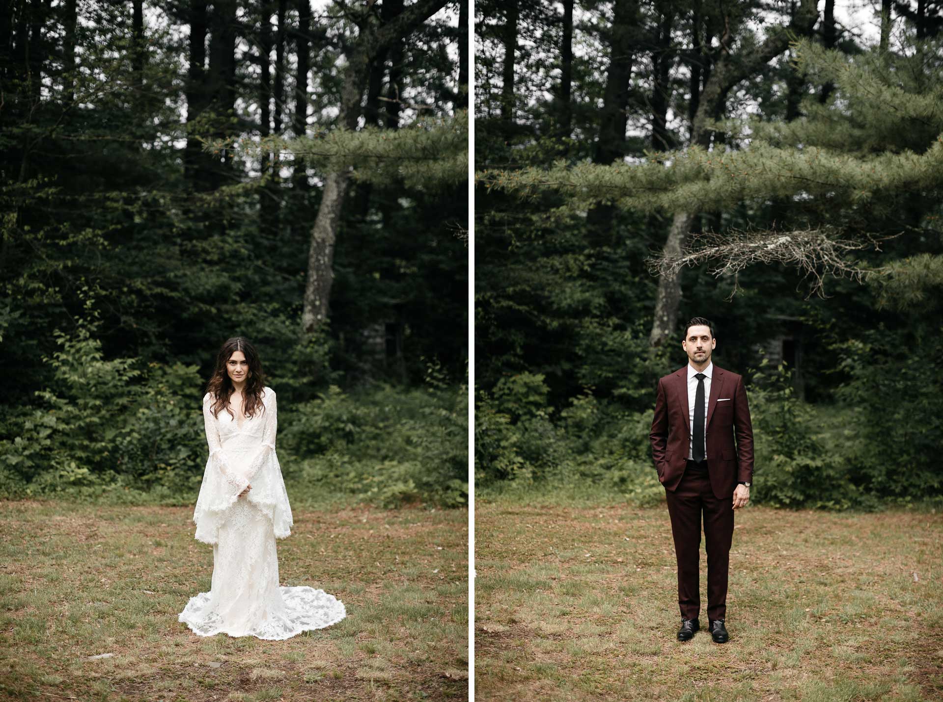 Rachel & David Boho Catskills wedding at Foxfire Moutain House by Jean-Laurent Gaudy