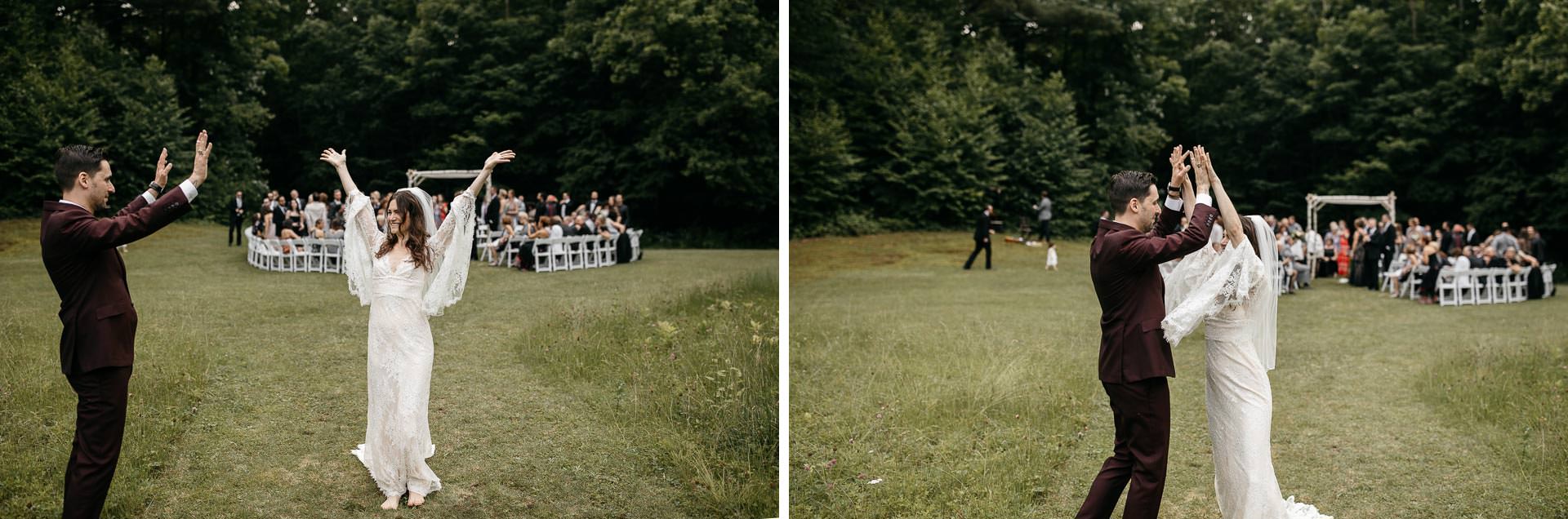 Rachel & David Boho Catskills wedding at Foxfire Moutain House by Jean-Laurent Gaudy