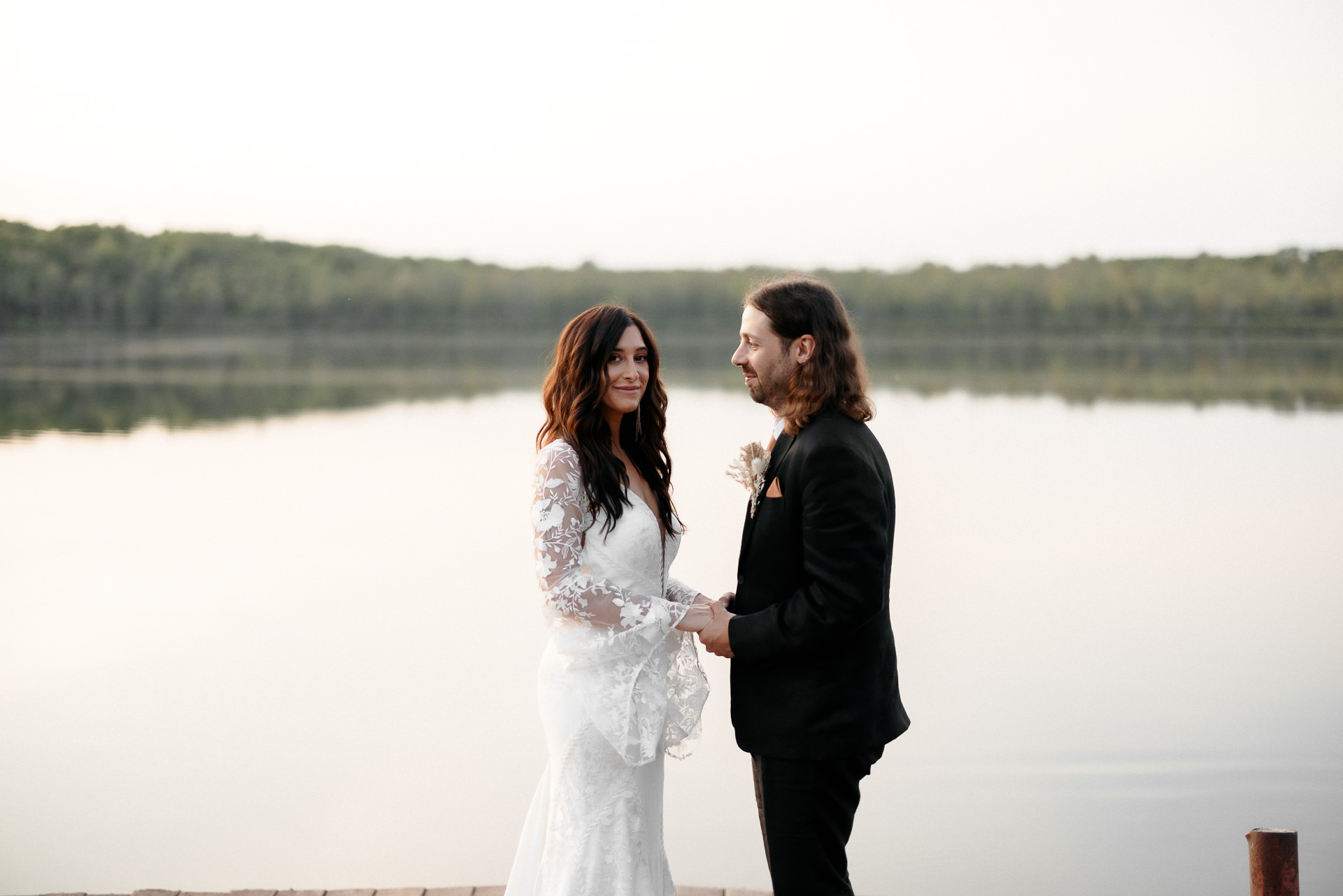 Nicole & Matt Boho Lake Ariel wedding by Jean-Laurent Gaudy
