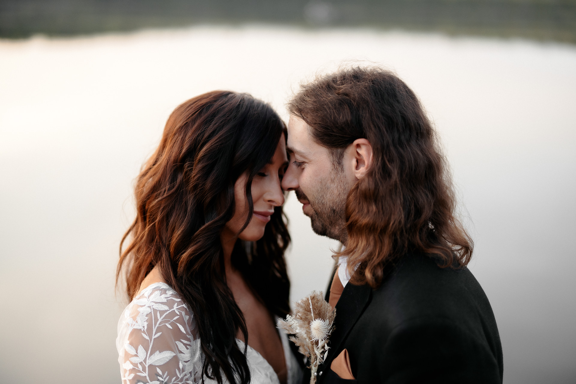 Nicole & Matt Boho Lake Ariel wedding by Jean-Laurent Gaudy