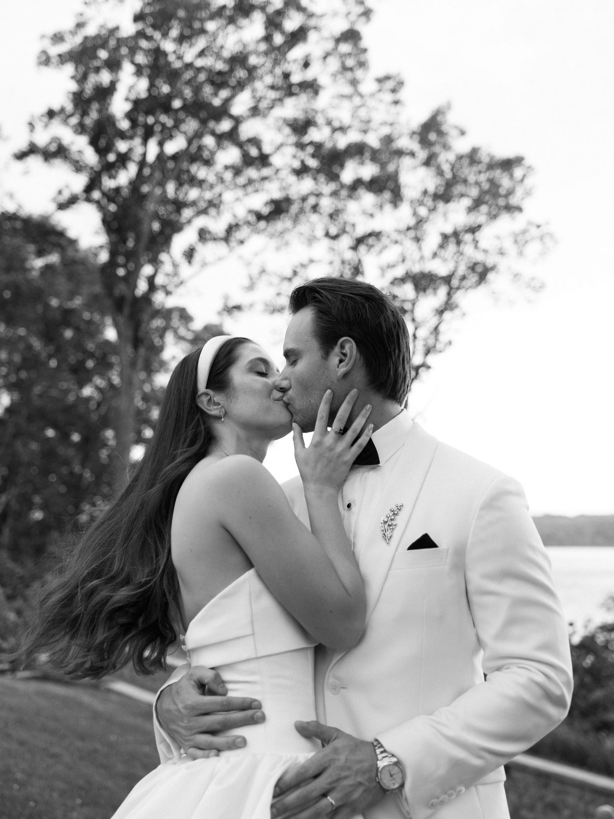 Bride and groom portrait at a private estate in Germantown, New York