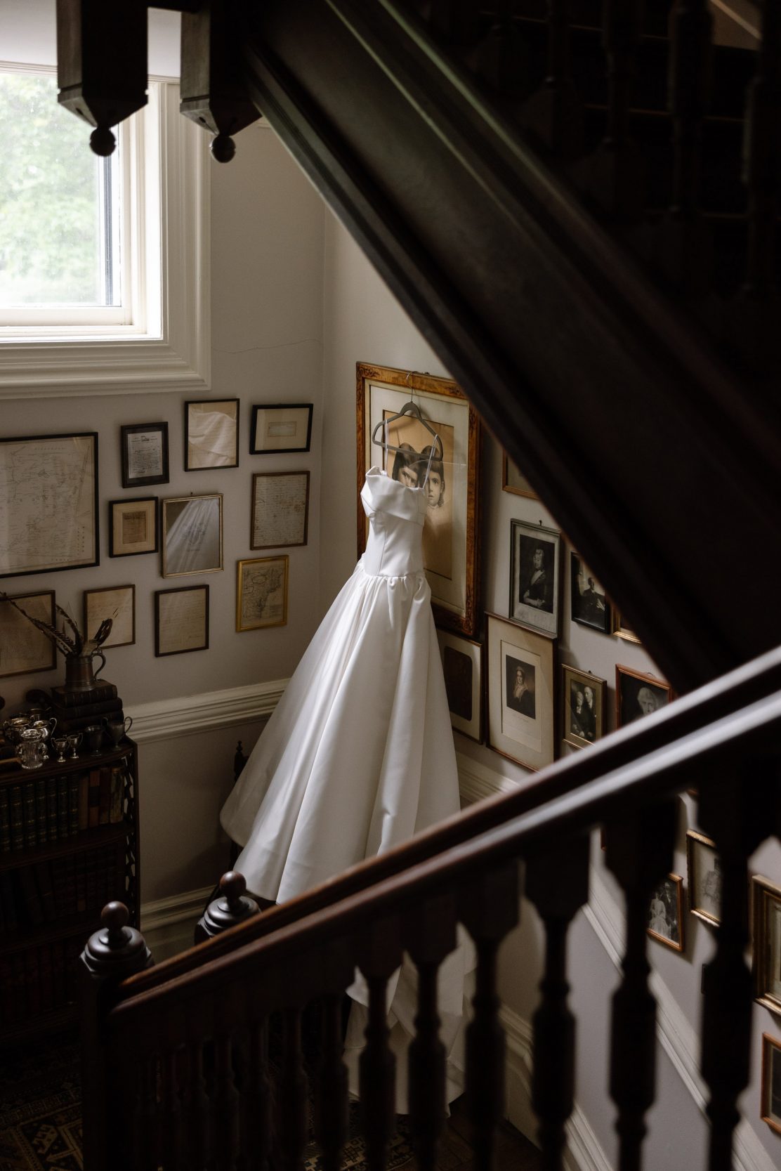 Wedding dress and bridal details at a Hudson Valley private estate wedding